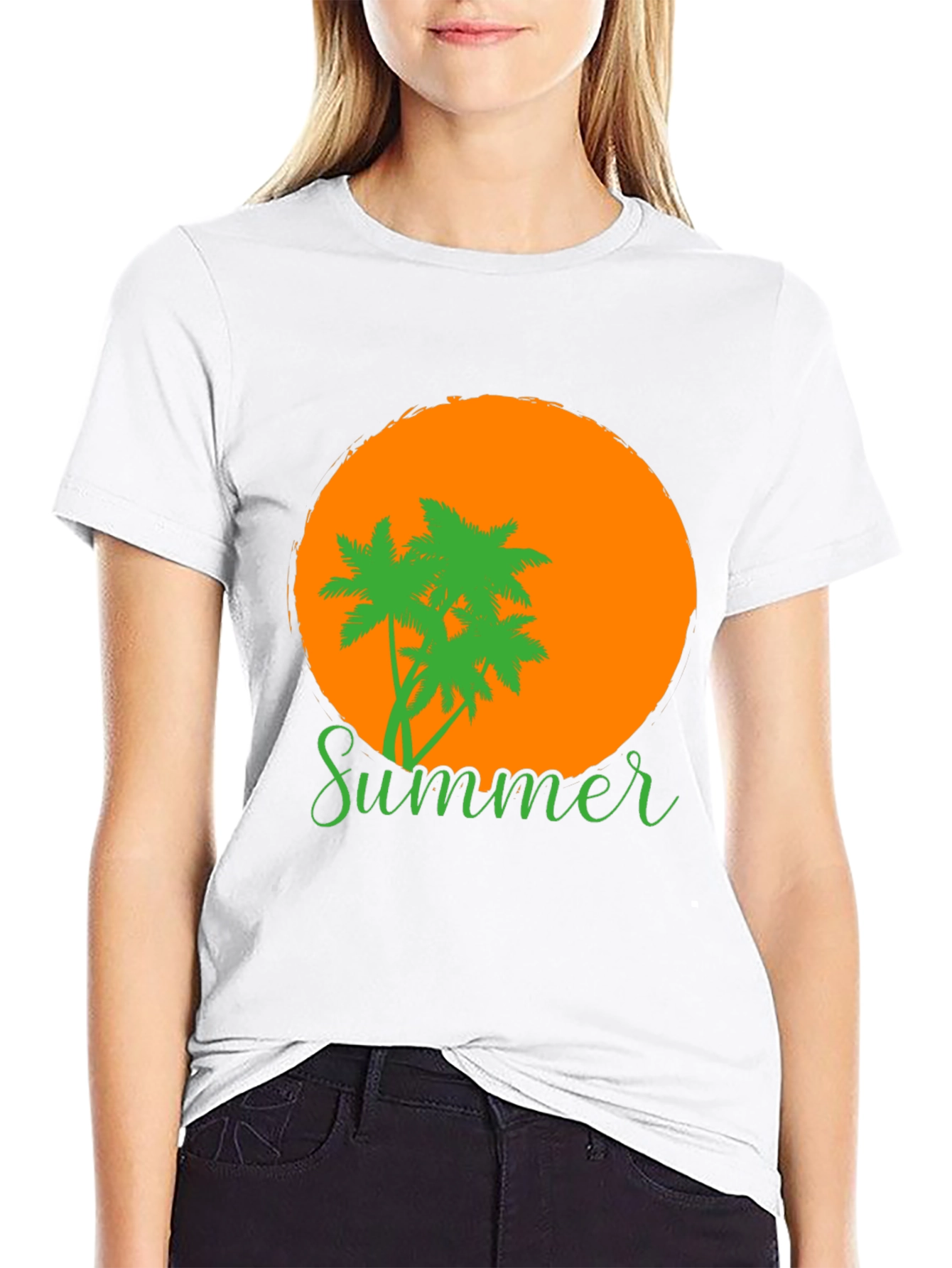 Black Summer Vibes T-Shirt: Palm Trees & Sunset Graphic Tee view 9