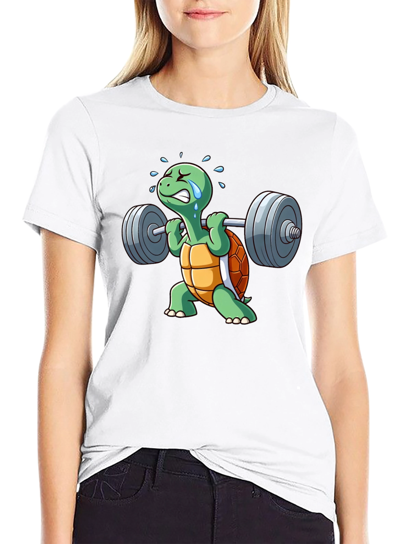 Black Turtle Gym T-Shirt - Funny Weightlifting Design view 9