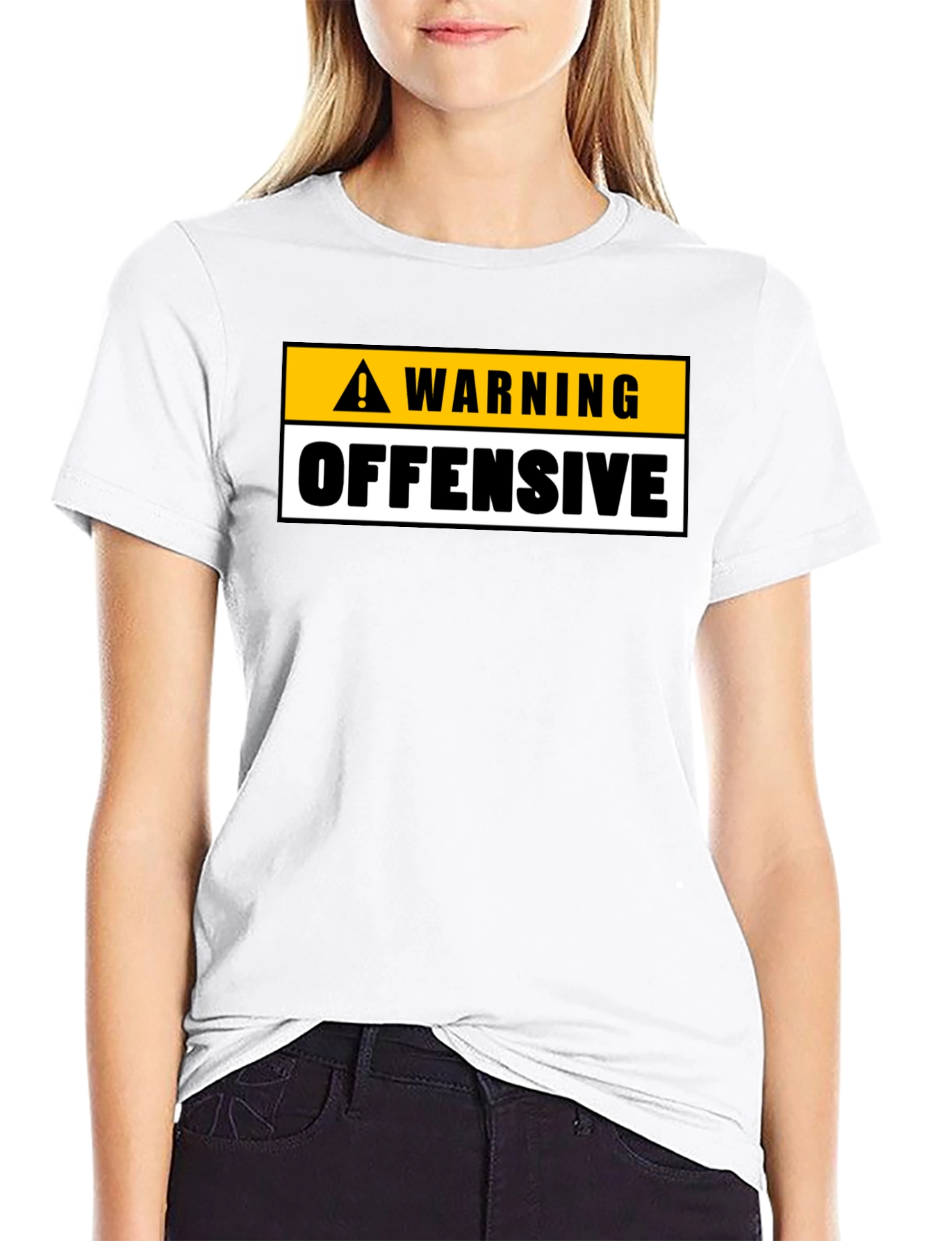 Black Warning Offensive Graphic Tee view 9