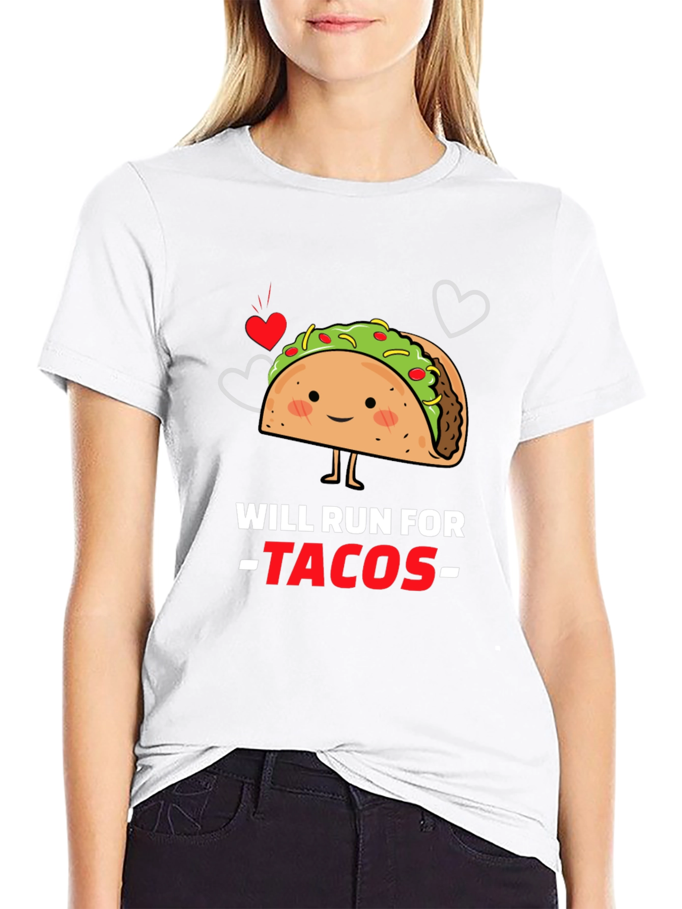 Black Will Run For Tacos Graphic T-Shirt view 9