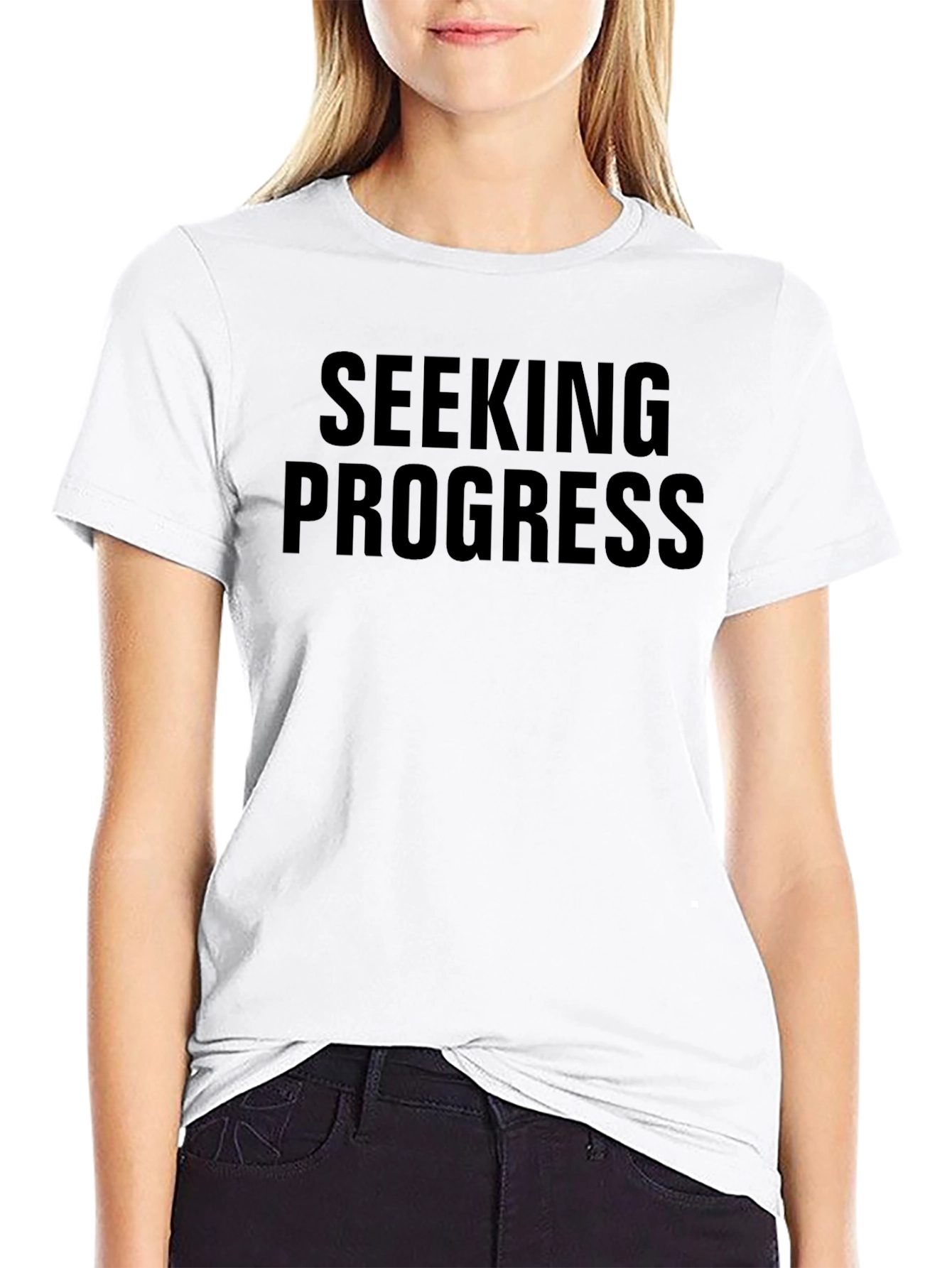 Black Seeking Progress Graphic Tee - Black view 9