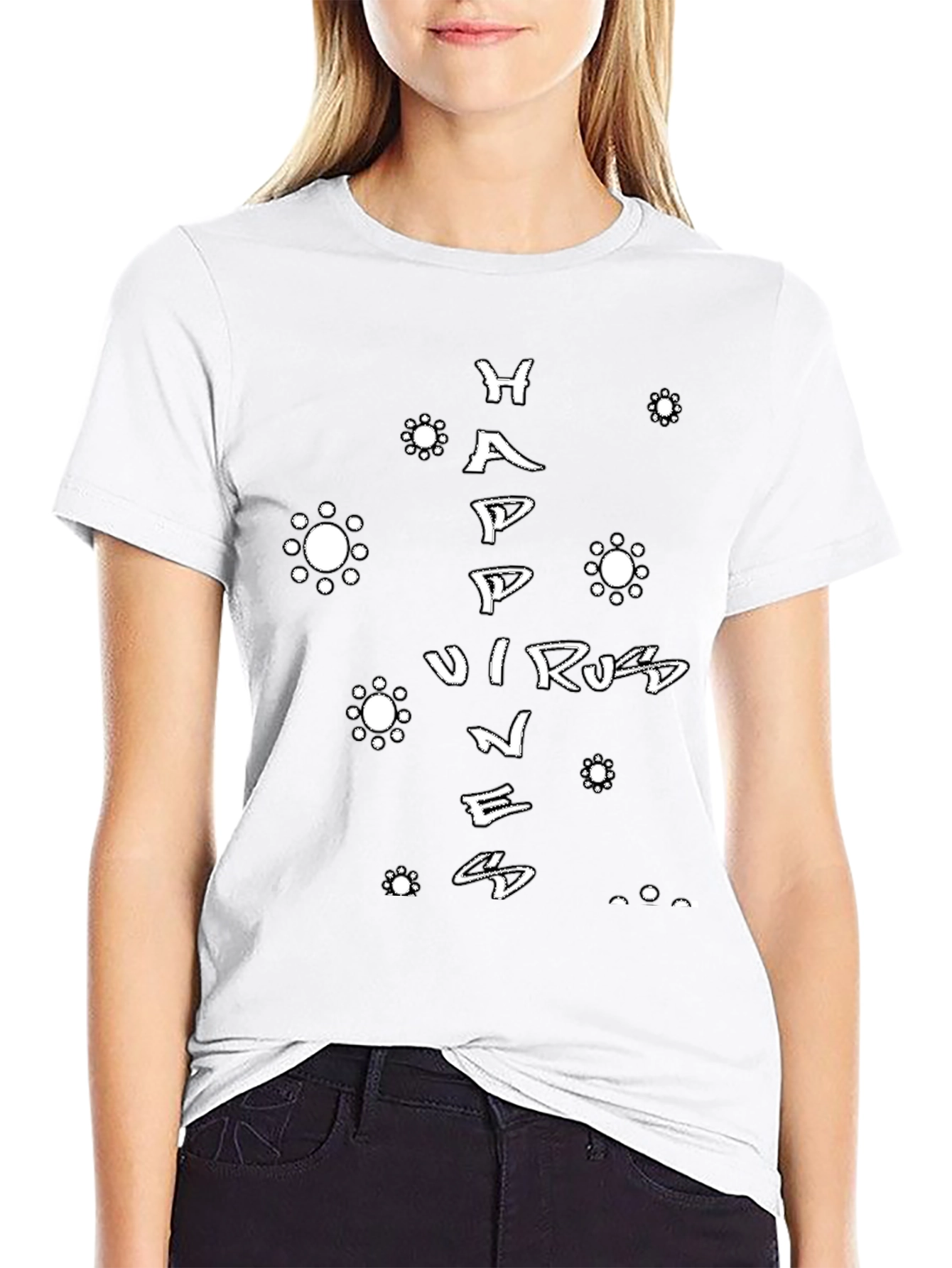 Black Happy Virus Spreading Happiness T-Shirt view 9