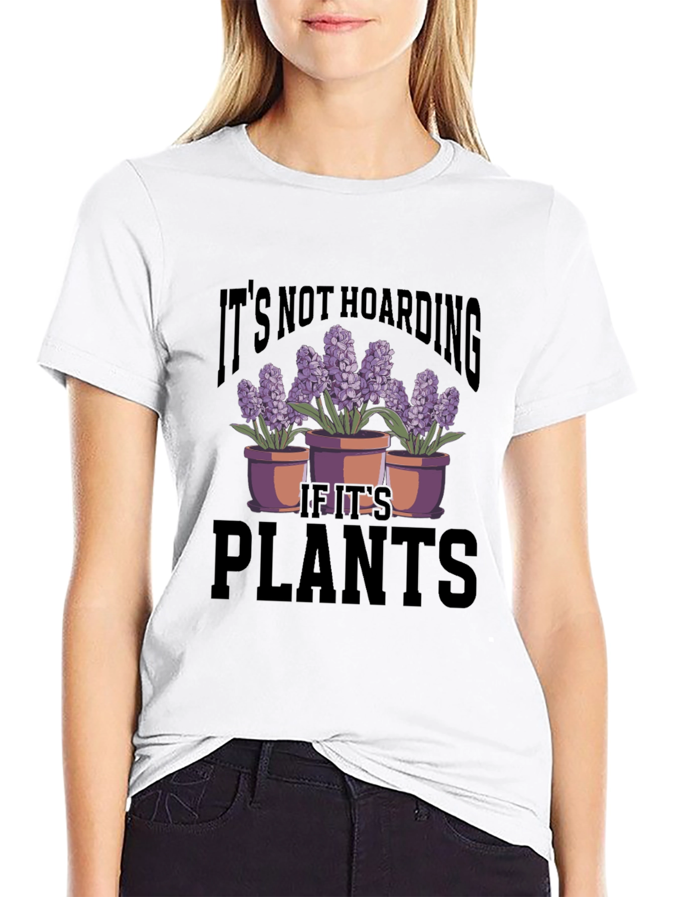 Black Plant Lover T-Shirt - It's Not Hoarding view 9