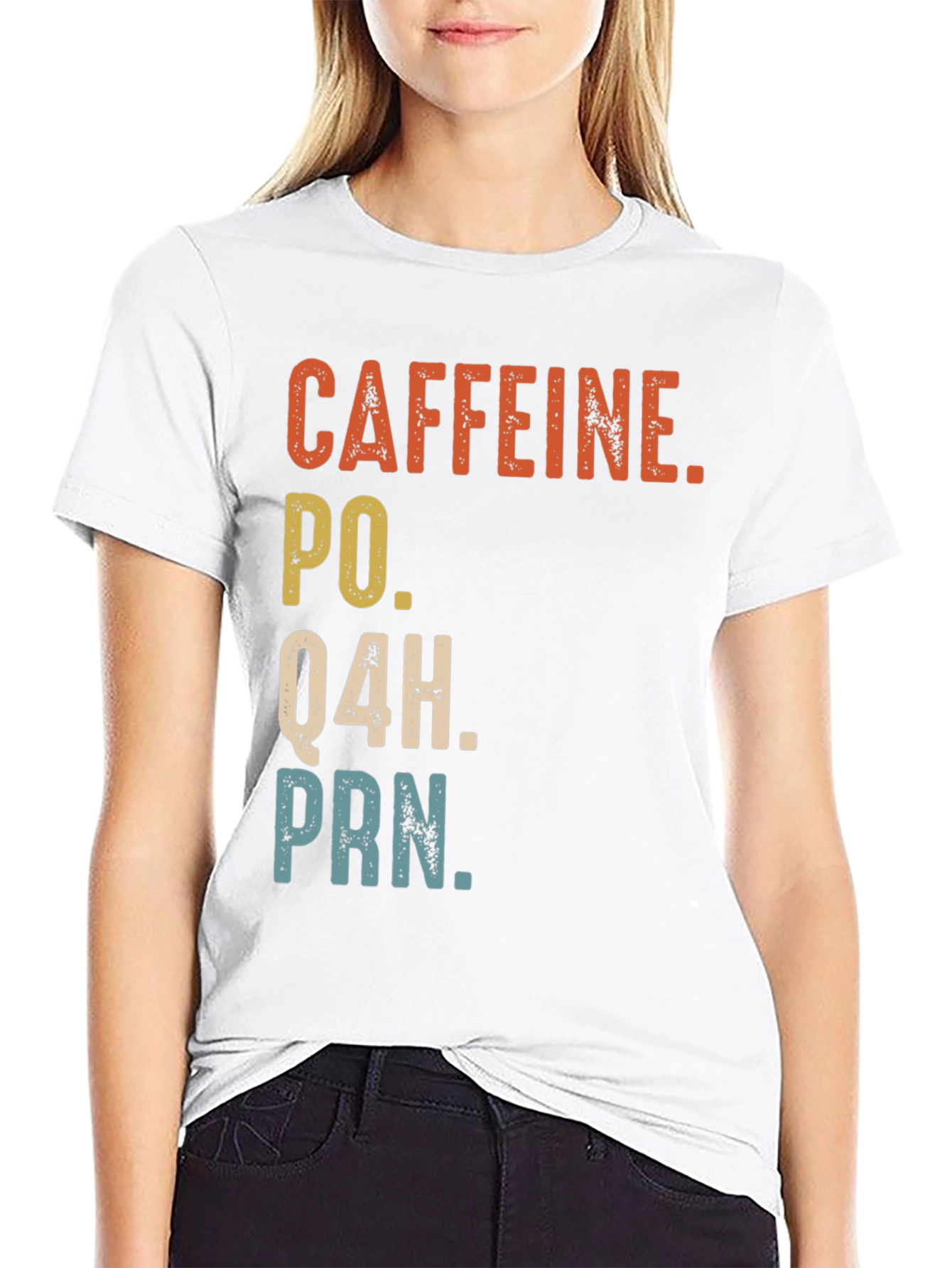 Black Caffeine PO Q4H PRN Nurse Humor T-Shirt view 9