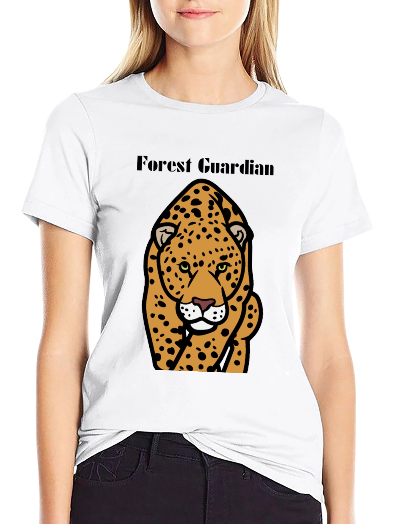 Black Forest Guardian Leopard Graphic Tee - Black view 9