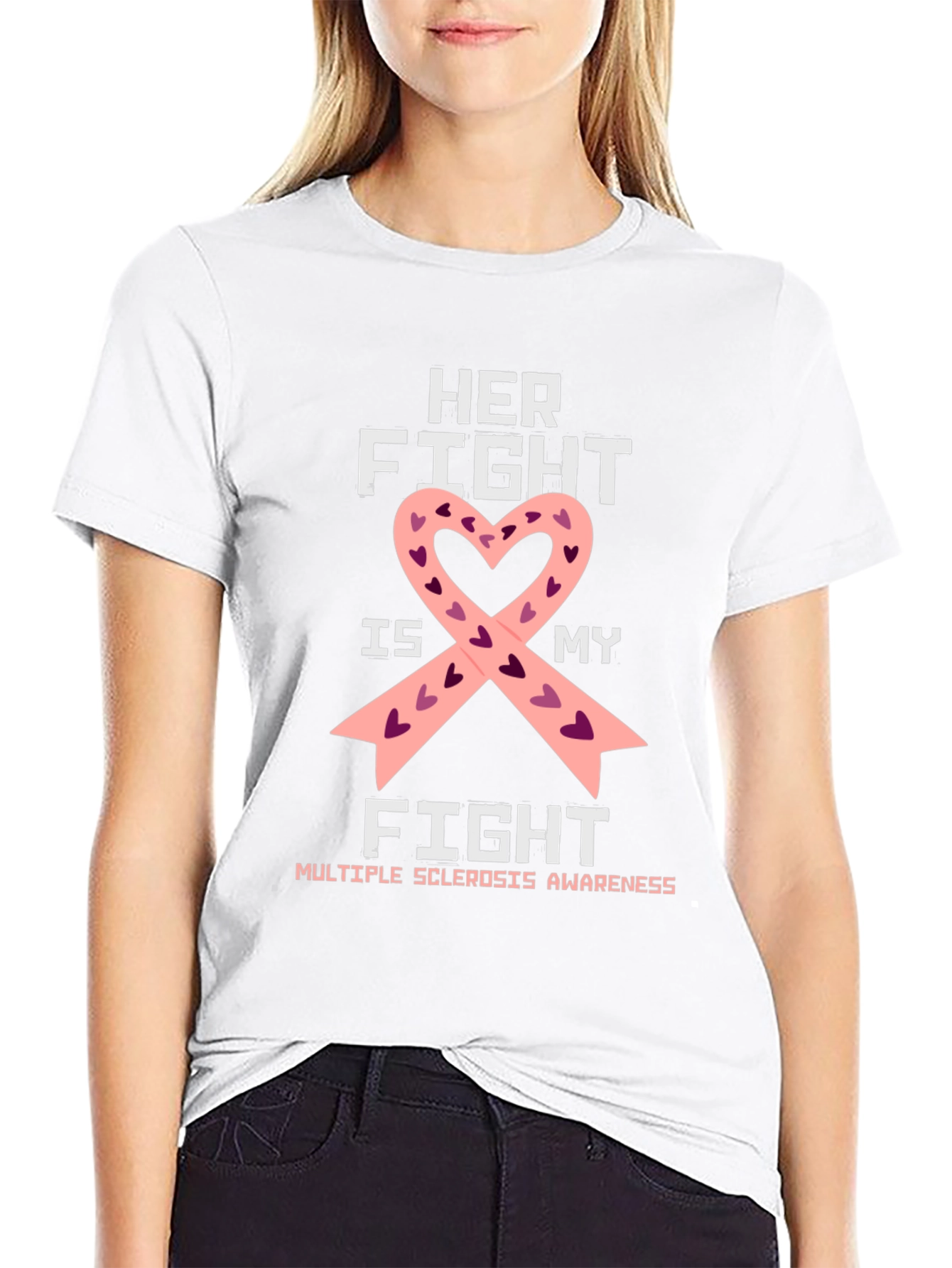 Black Her Fight Is My Fight Awareness T-Shirt view 9