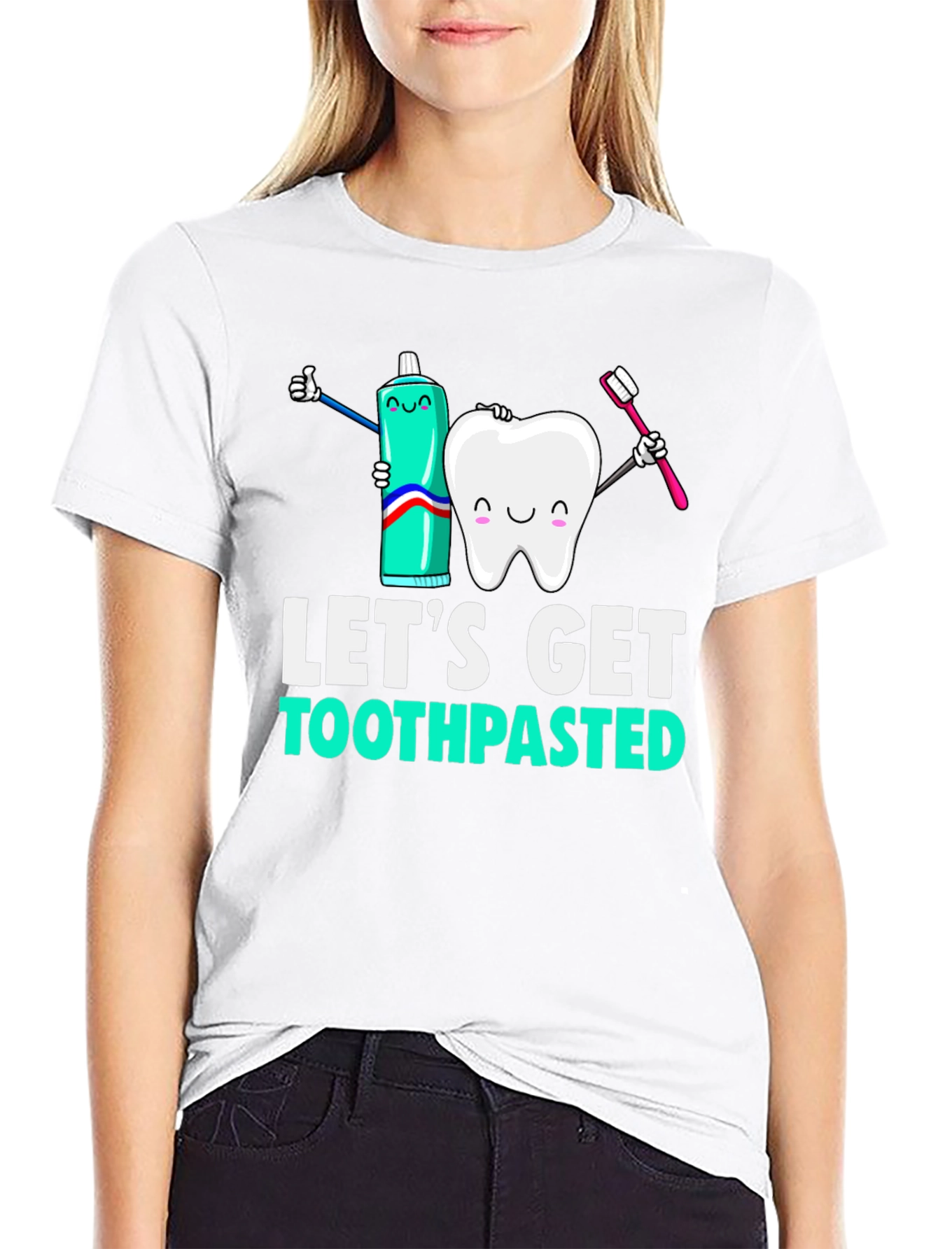 Black Let's Get Toothpasted Funny Dental T-Shirt view 9