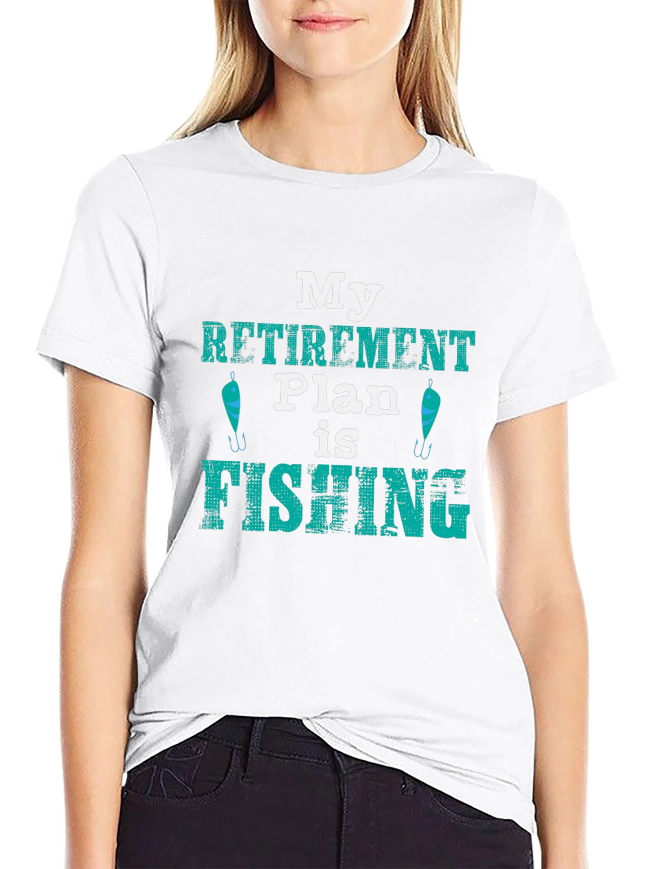 Black Fishing Retirement Plan T-Shirt view 9