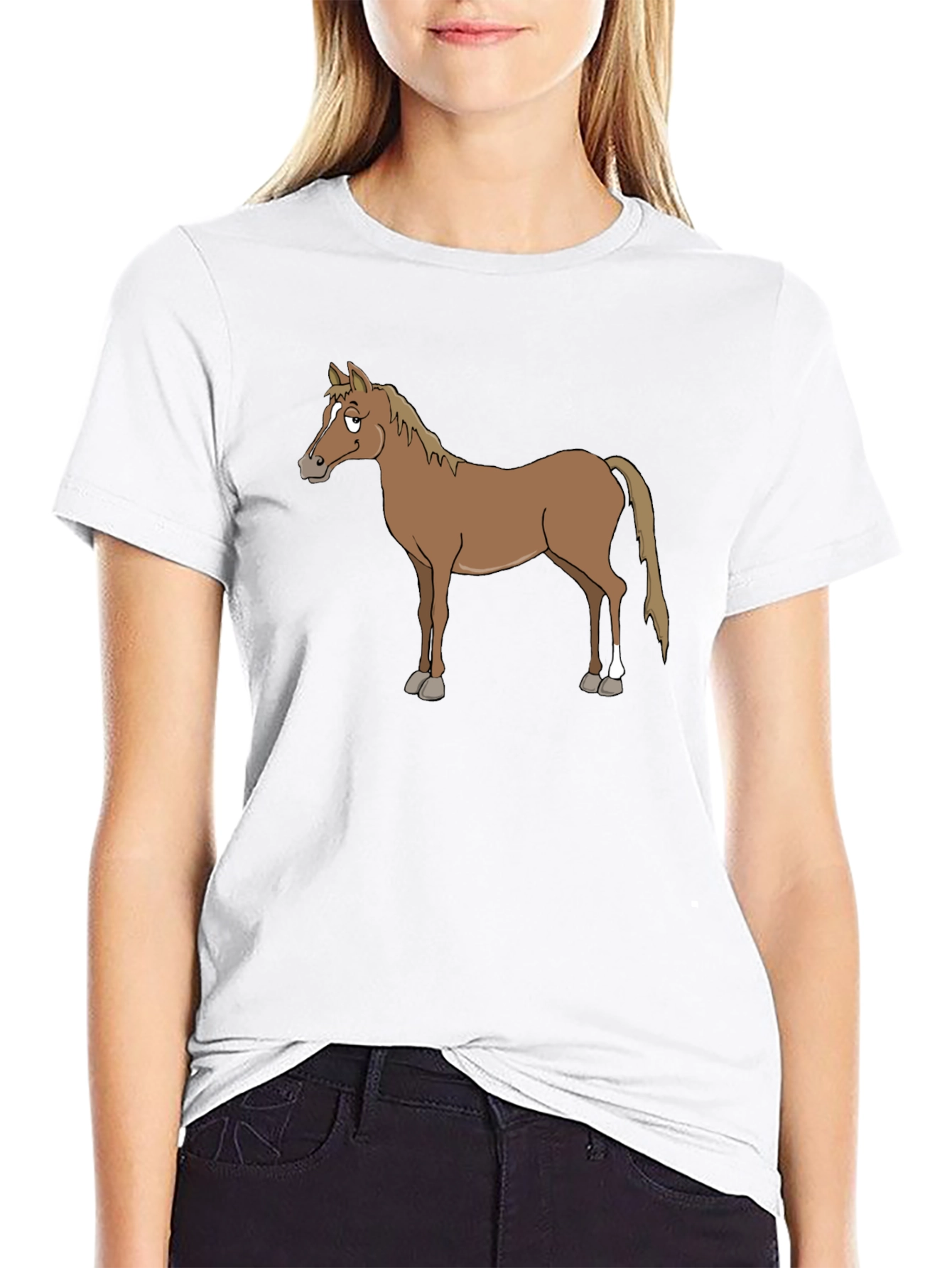 Black Horse Graphic T-Shirt - Casual Black Tee view 9