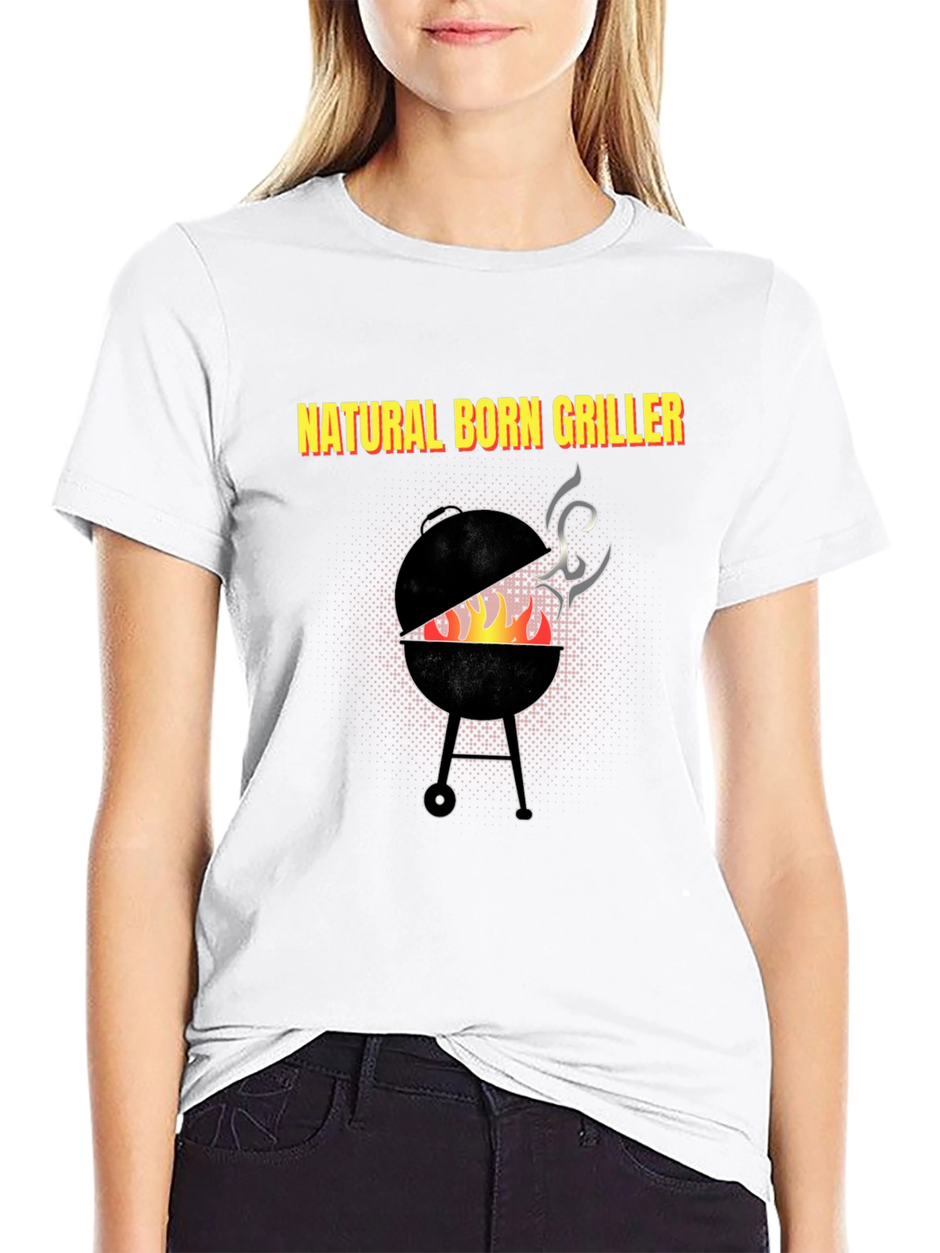 Black Natural Born Griller T-Shirt - BBQ Grill Master Tee view 9