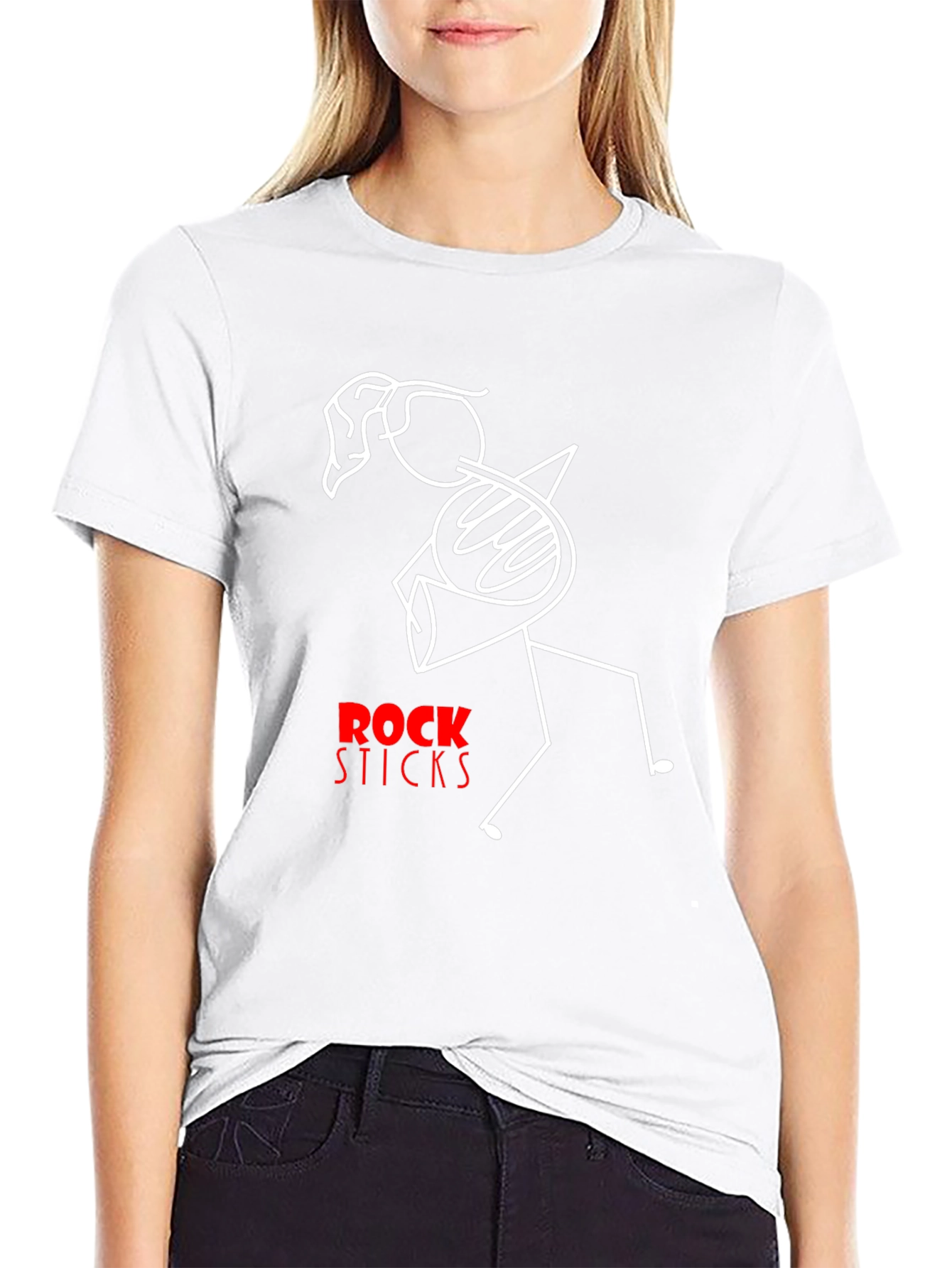 Black Rock Sticks Graphic Tee - Black Cotton T-Shirt view 9
