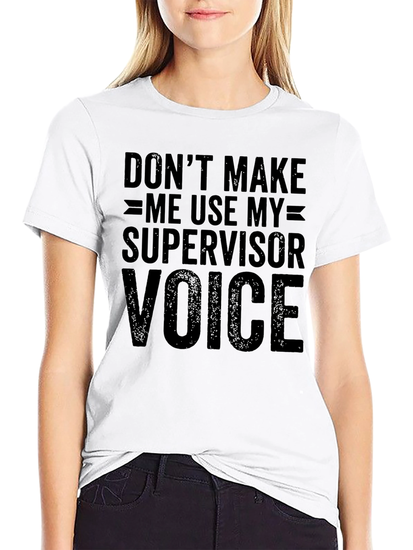 Black Supervisor Voice T-Shirt - Funny Warning Tee view 9