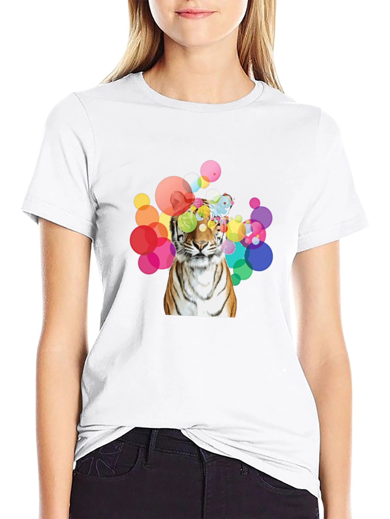 Tiger Bubbles Graphic Tee - Black Cotton T-Shirt - 9