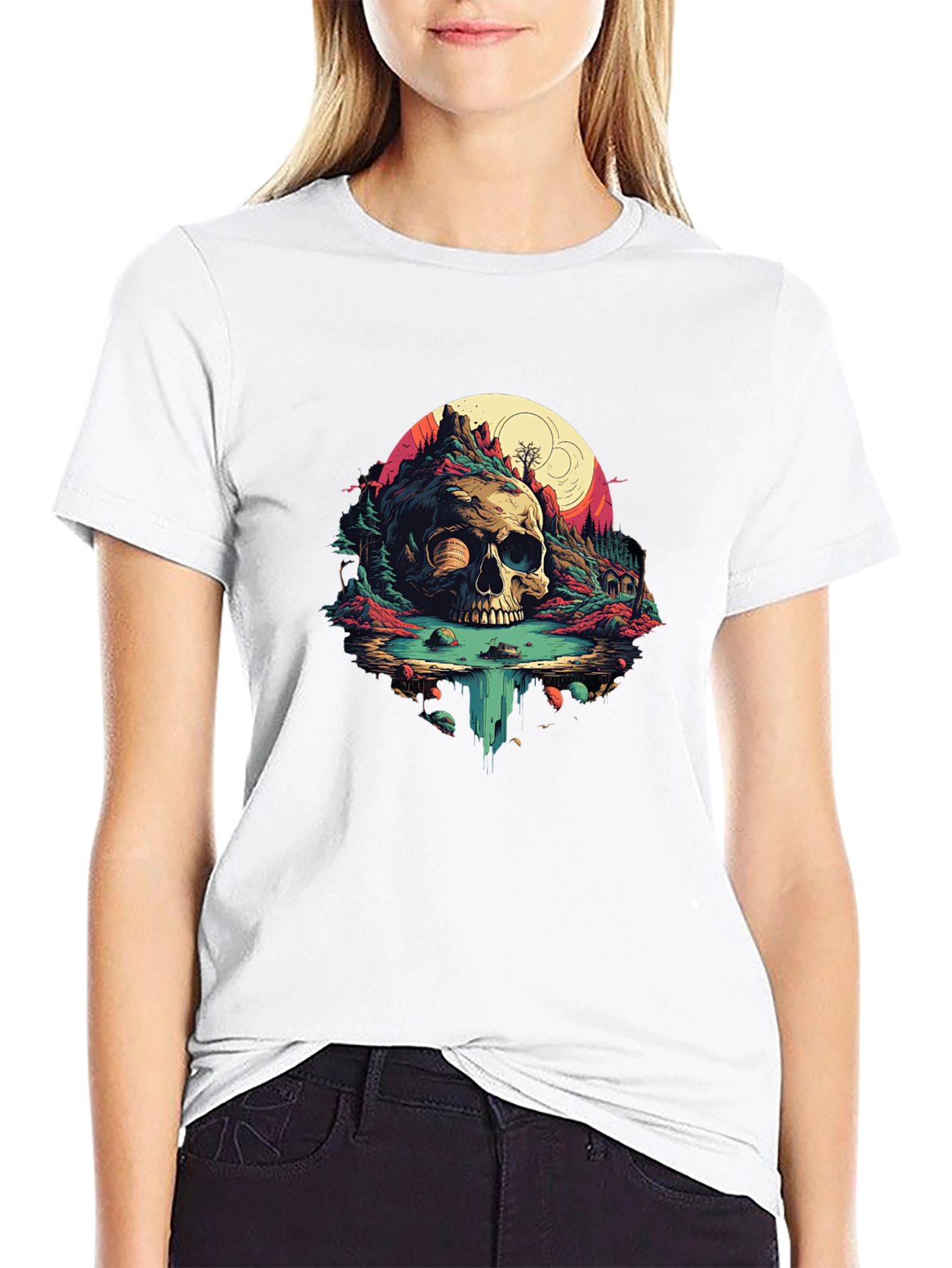Black Skull Island Graphic Tee - Vibrant Design view 9