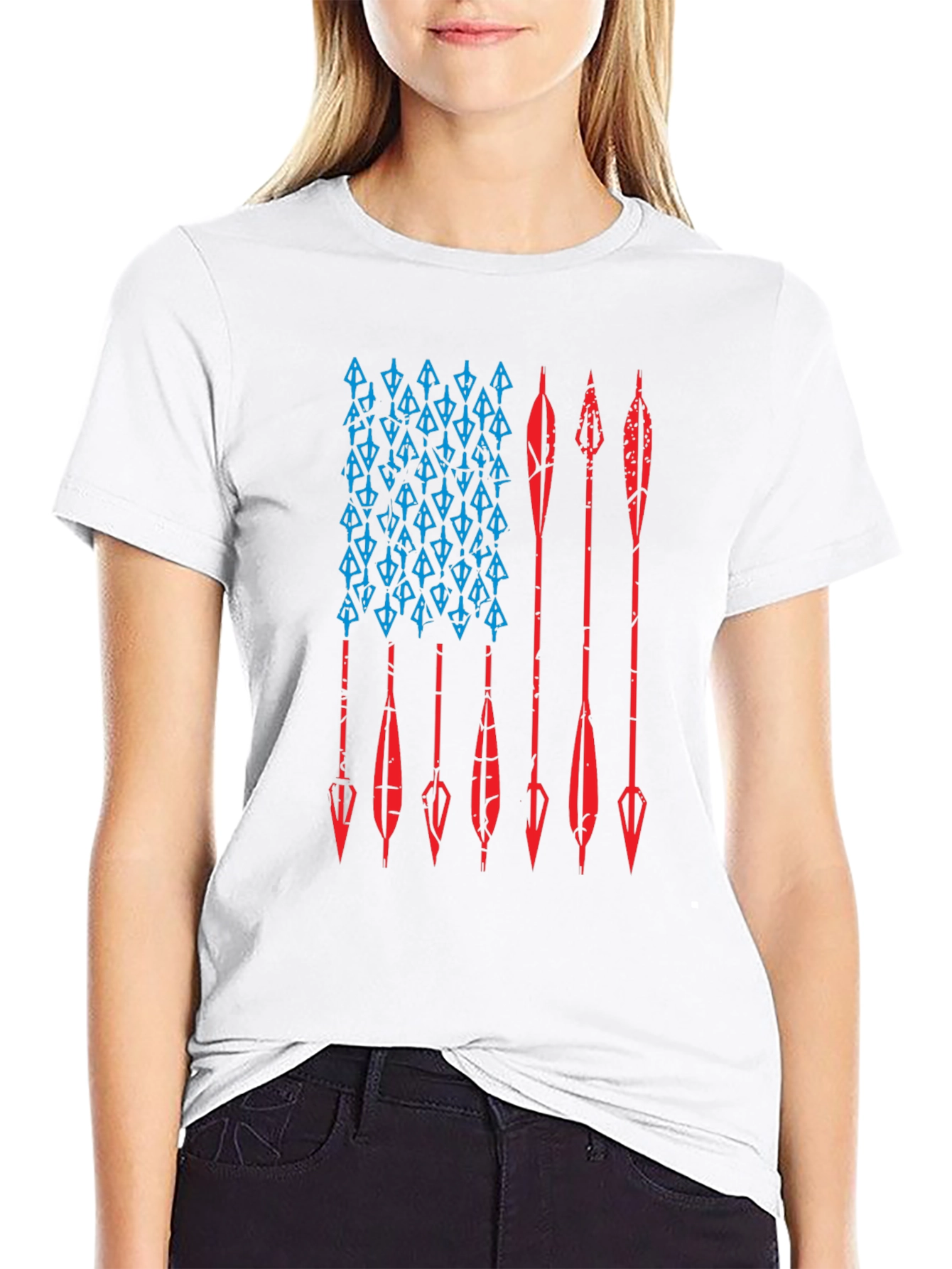 Black American Flag Arrow Graphic Tee - Hunting Pride view 9