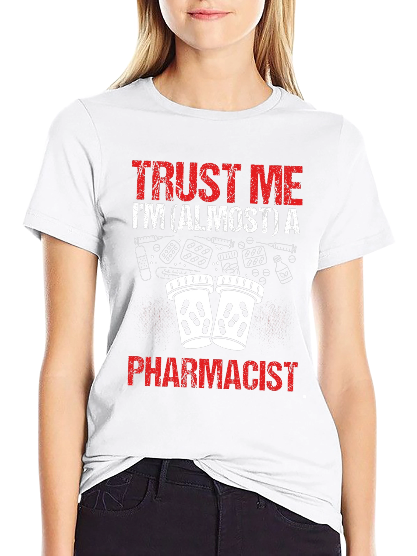 Black Trust Me I'm Almost a Pharmacist Funny T-Shirt view 9