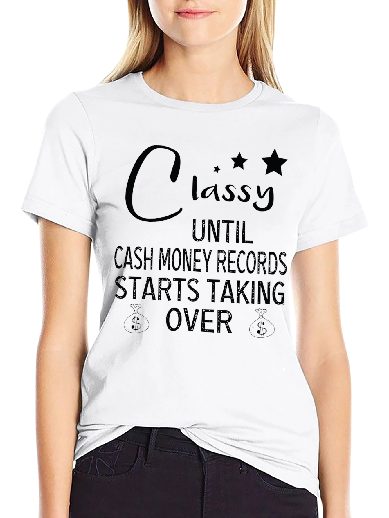 Black Classy Cash Money Records Graphic T-Shirt view 9