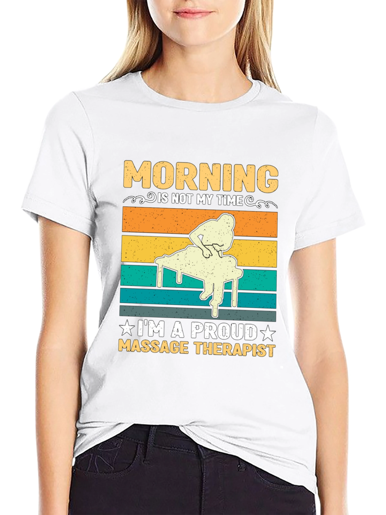 Black Massage Therapist T-Shirt - Morning Not My Time view 9