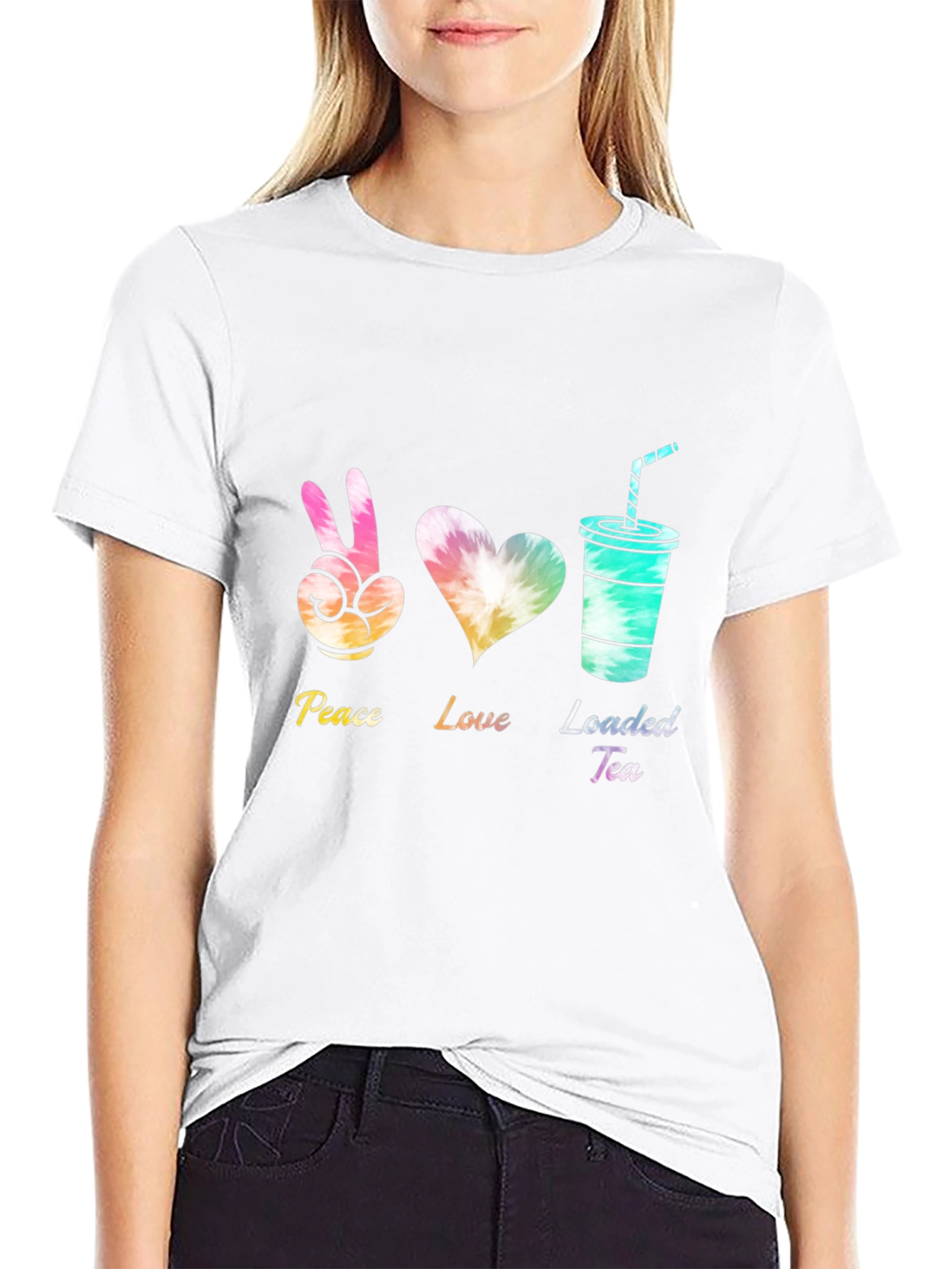 Black Peace Love Loaded Tea Black T-Shirt view 9