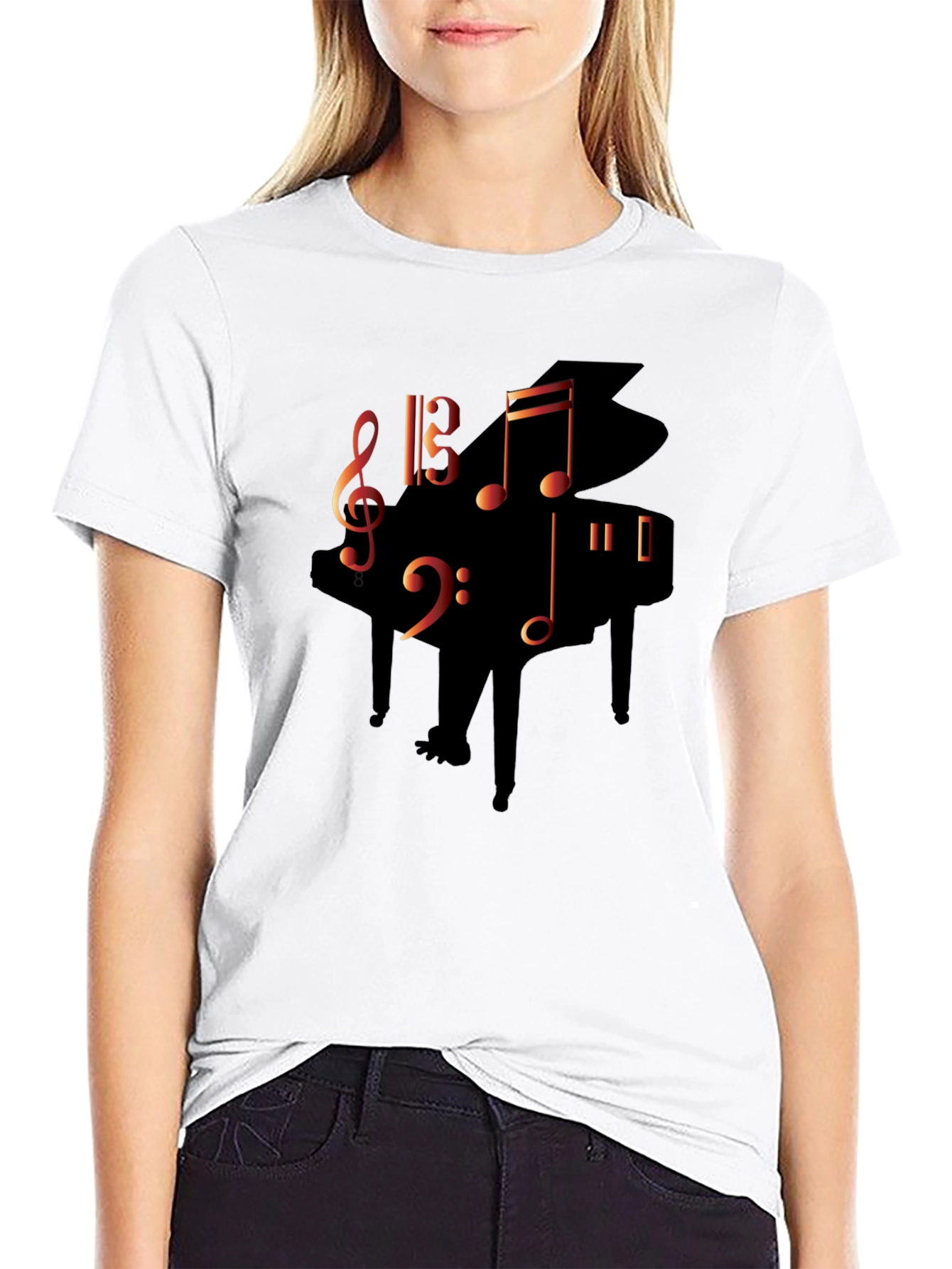 Black Music Lover's Piano T-Shirt view 9