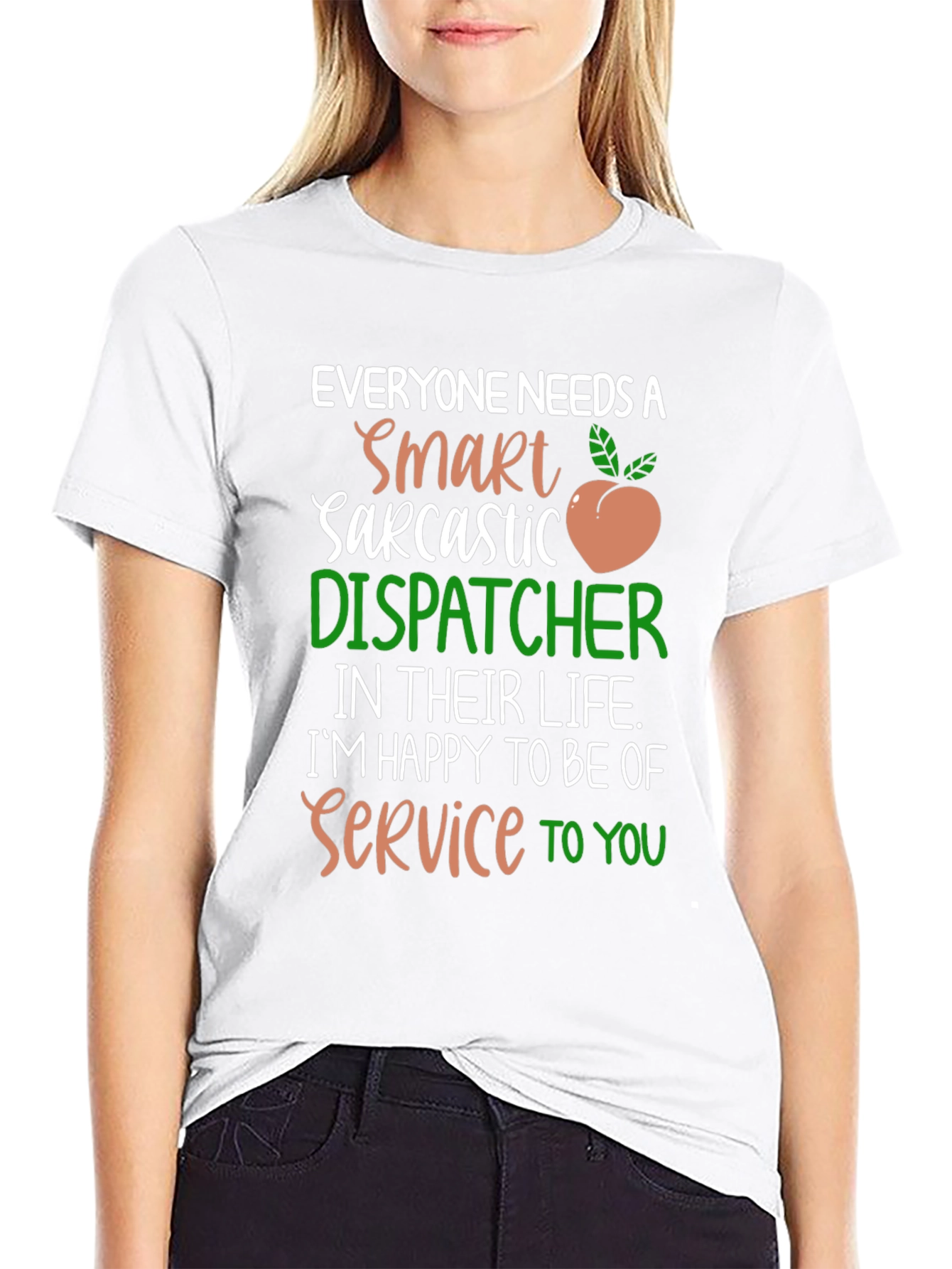 Black Smart Sarcastic Dispatcher Graphic Tee view 9