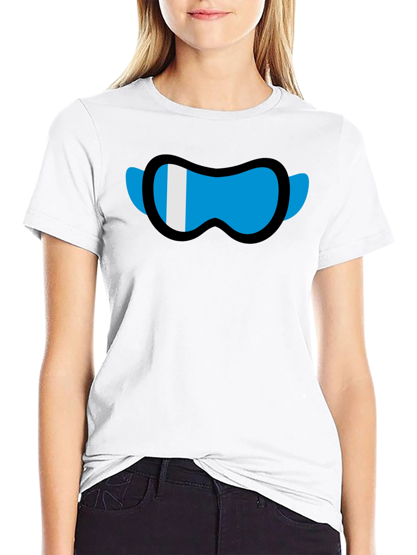 Black Cool Graphic Tee - Ski Goggles Design view 9