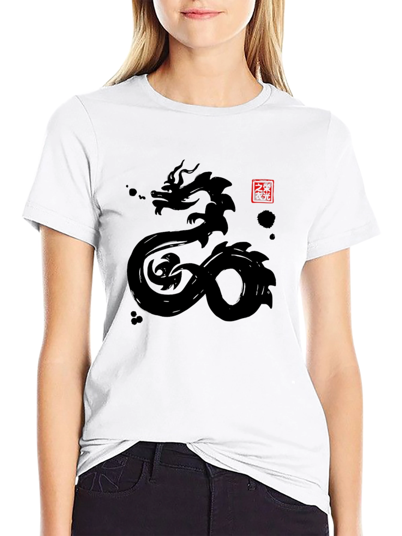 Black Dragon Graphic Tee - Men's Black Short Sleeve Shirt view 9