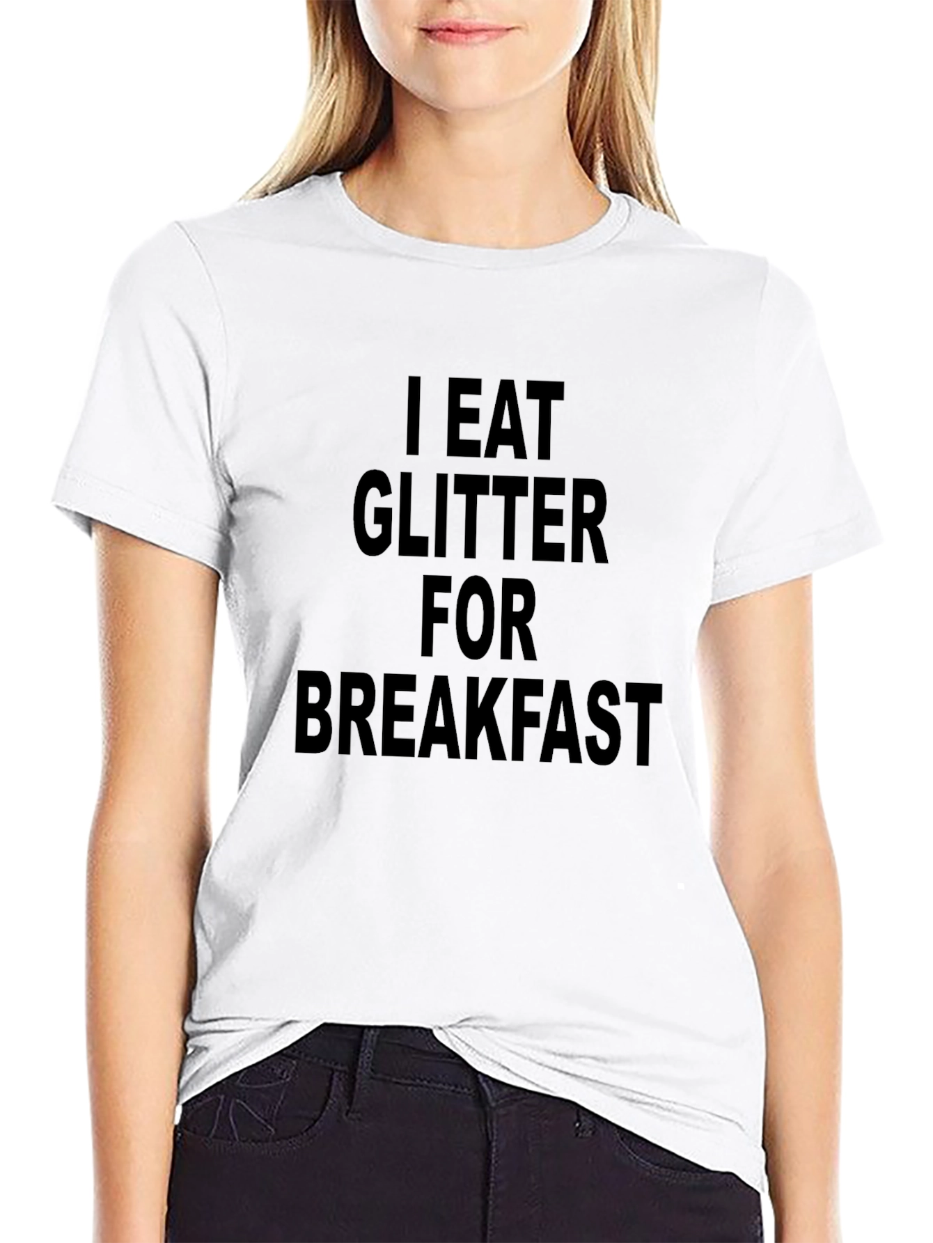 Black I Eat Glitter For Breakfast Graphic T-Shirt view 9