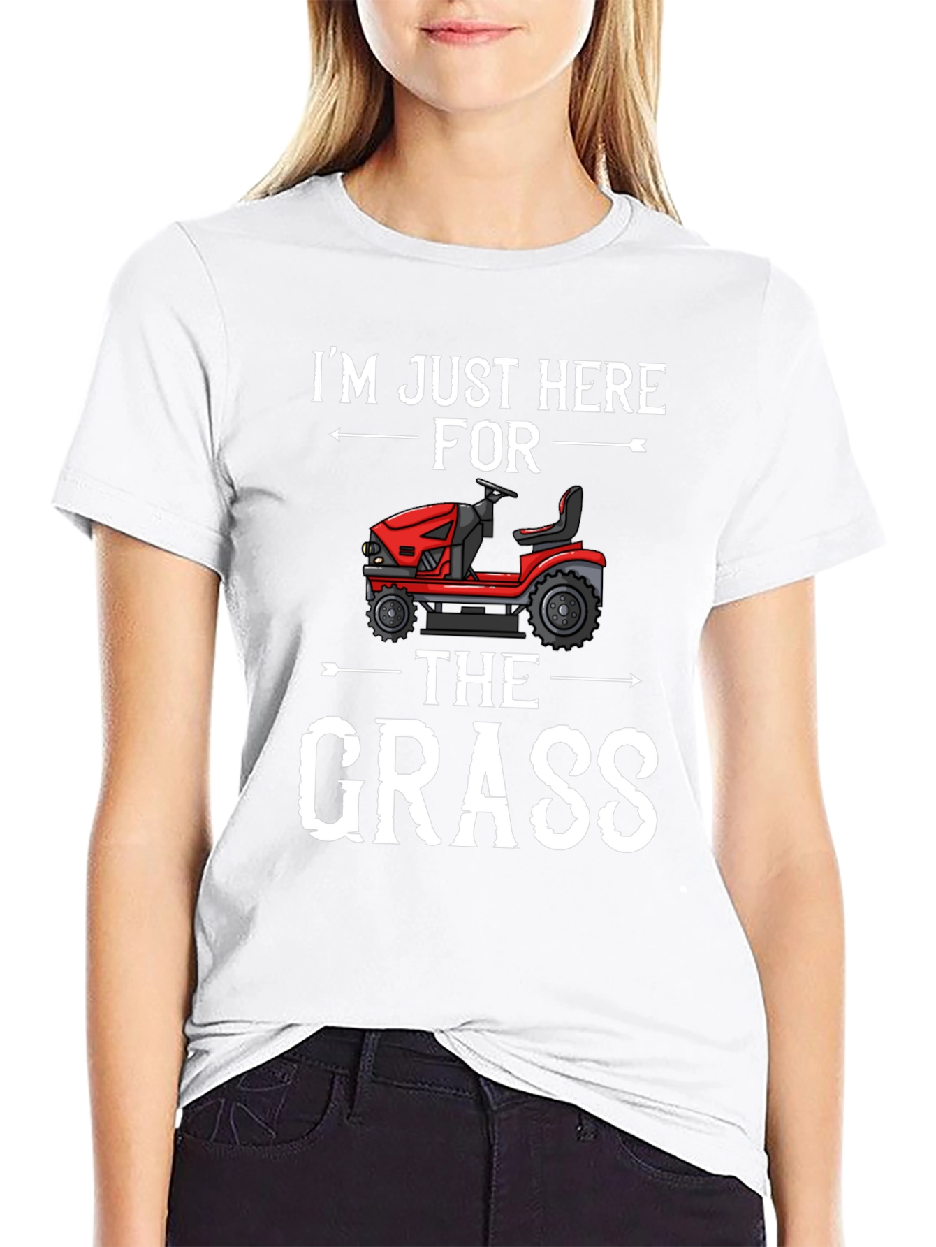 Black I'm Just Here For The Grass - Funny T-Shirt view 9