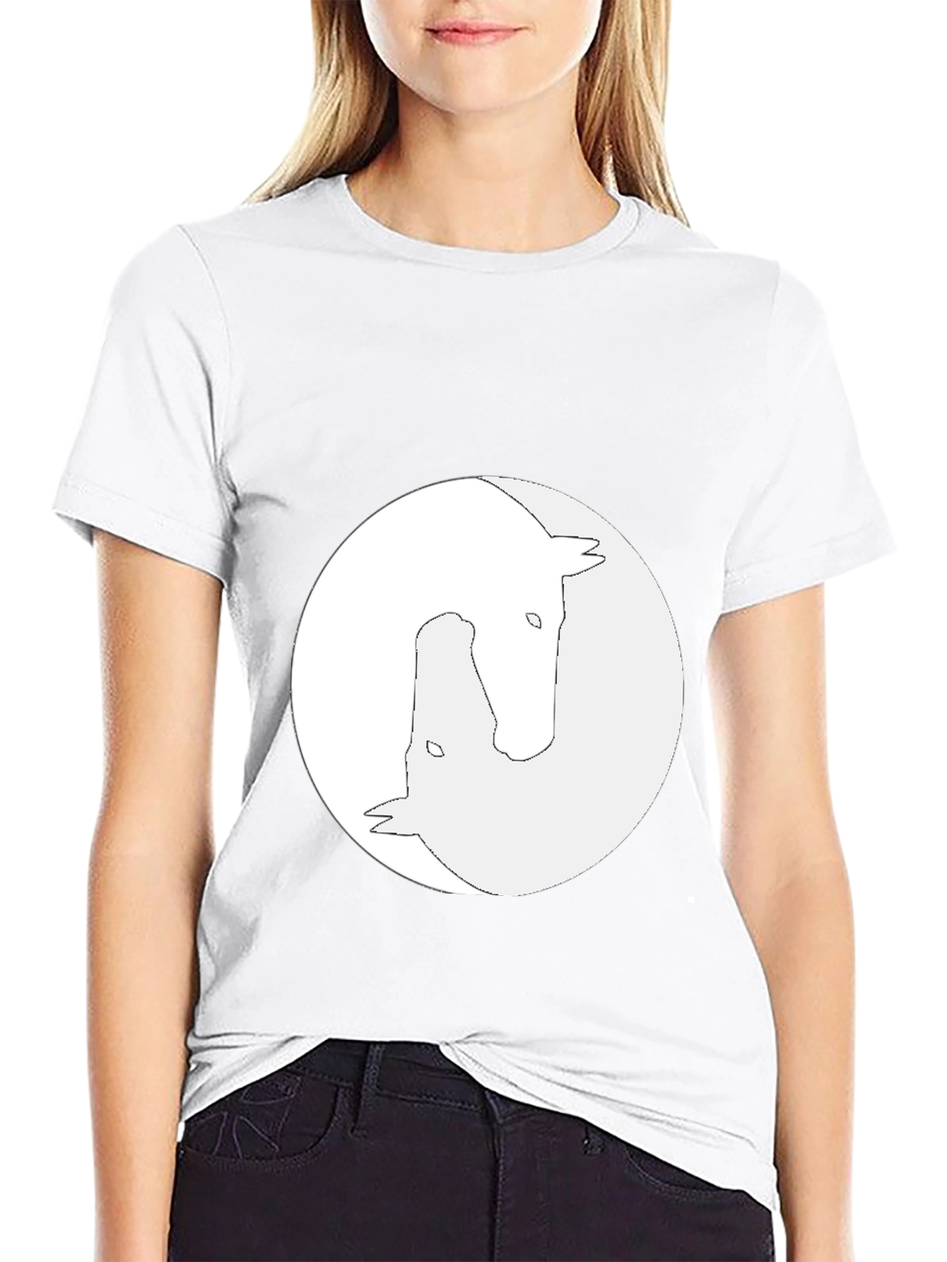 Yin Yang Horse Graphic Tee - Unisex Black T-Shirt - 9