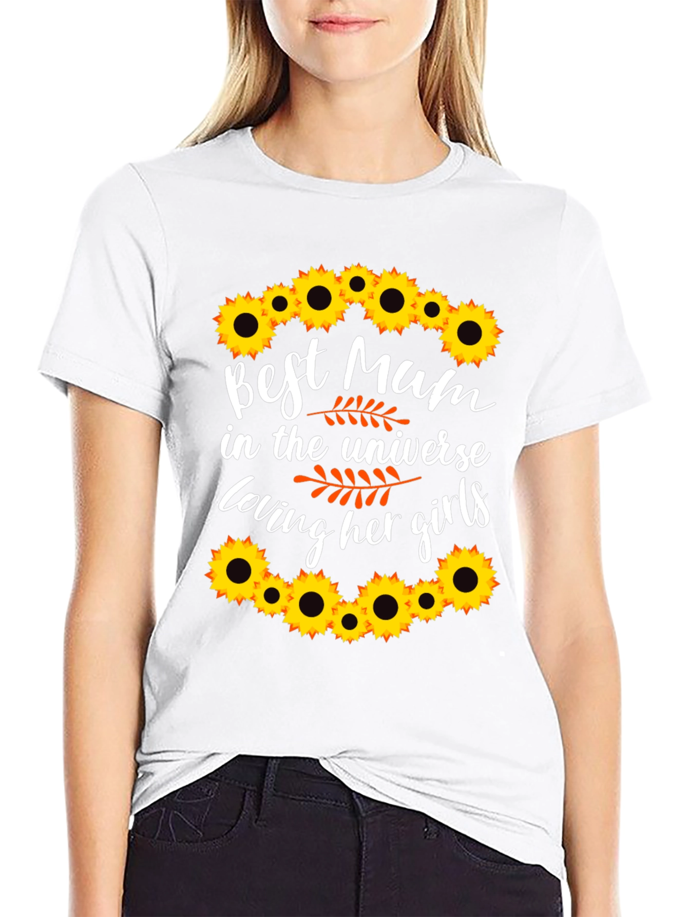 Black Best Mum Ever Sunflower Graphic Tee view 9
