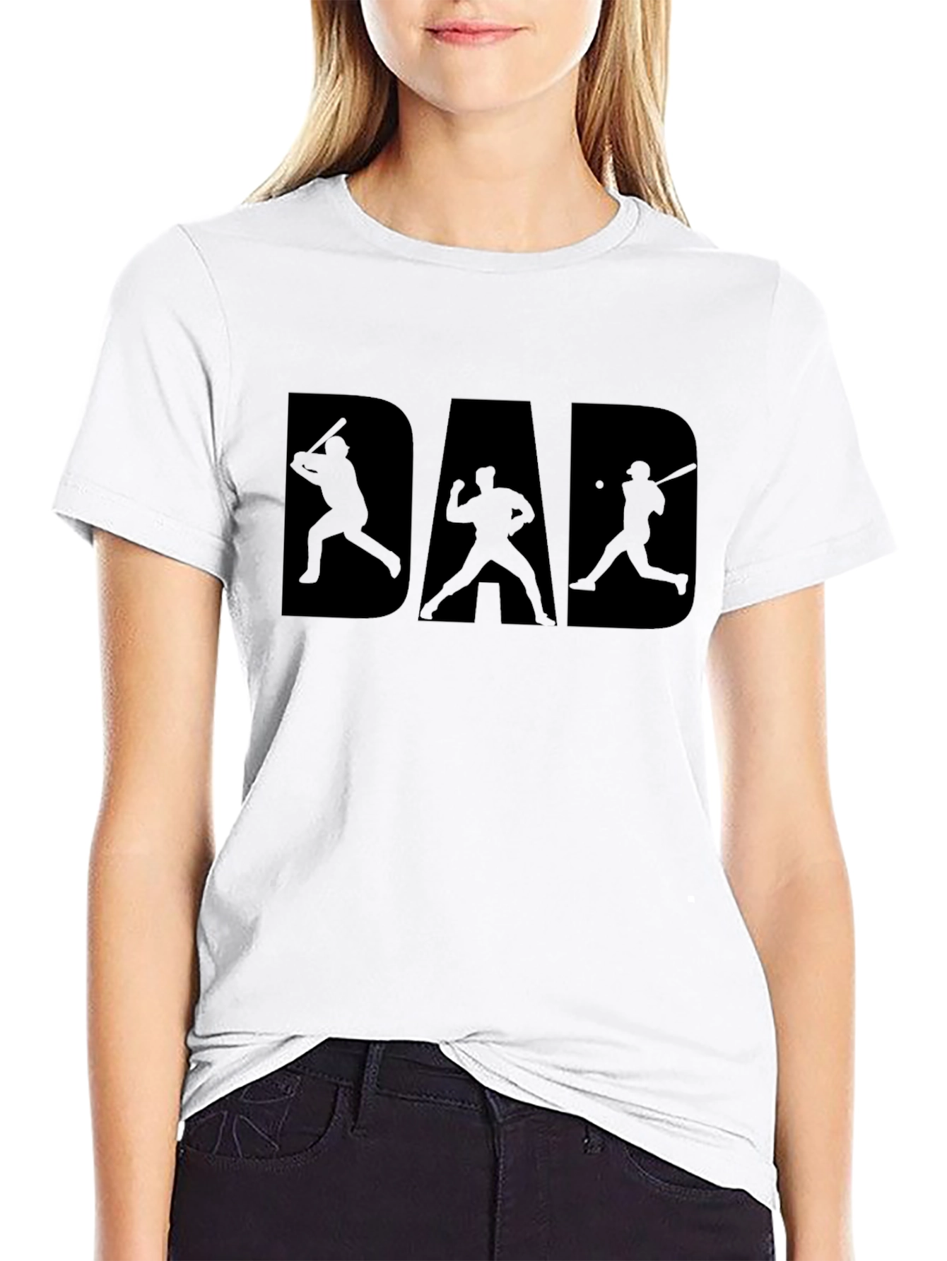 Black Baseball Dad T-Shirt - Father's Day Gift view 9