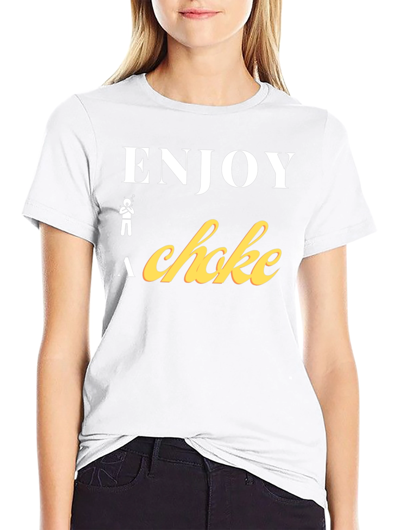Black Enjoy a Choke Funny T-Shirt view 9