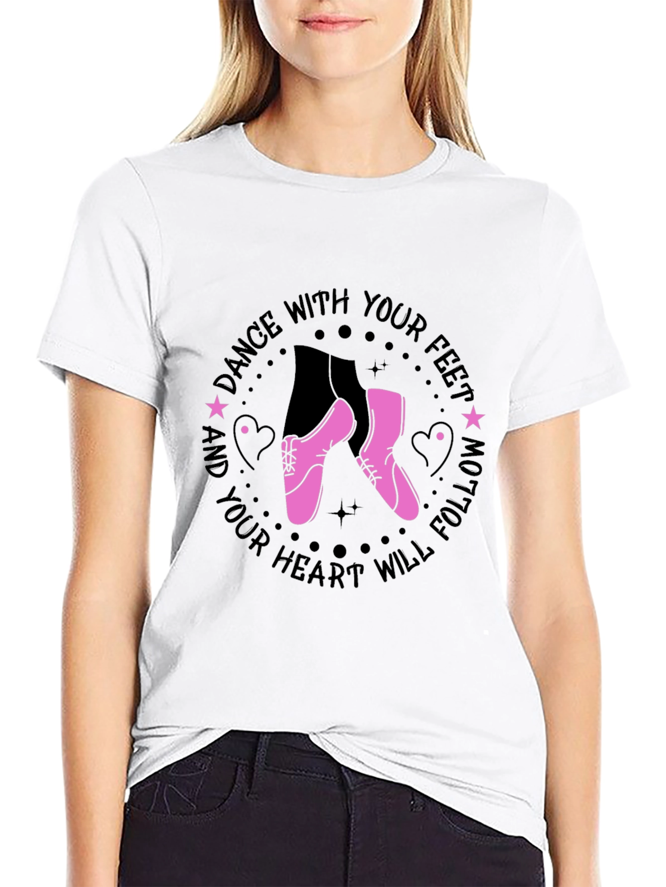 Black Dance With Your Feet Graphic Tee view 9