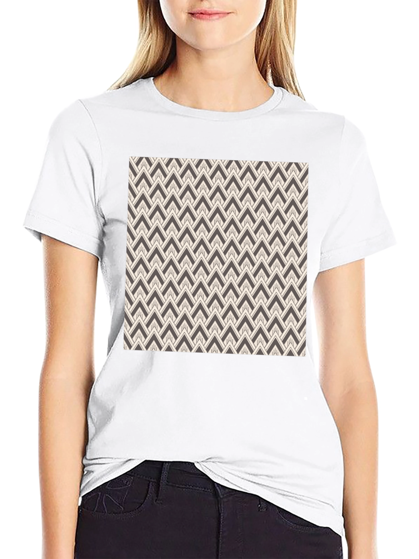 Black Abstract Pattern Black Tee view 9