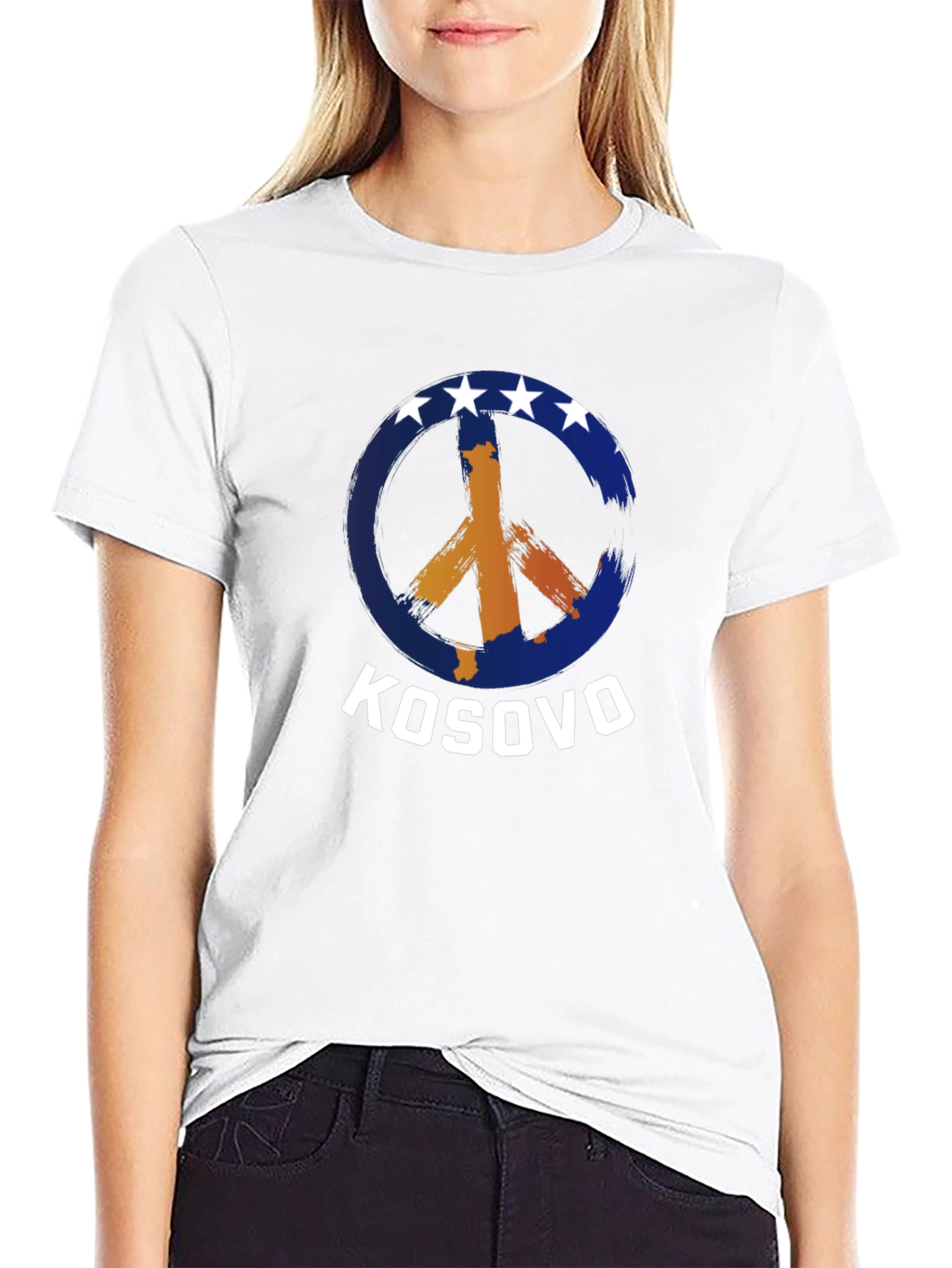 Kosovo Peace Sign Graphic T-Shirt - 9