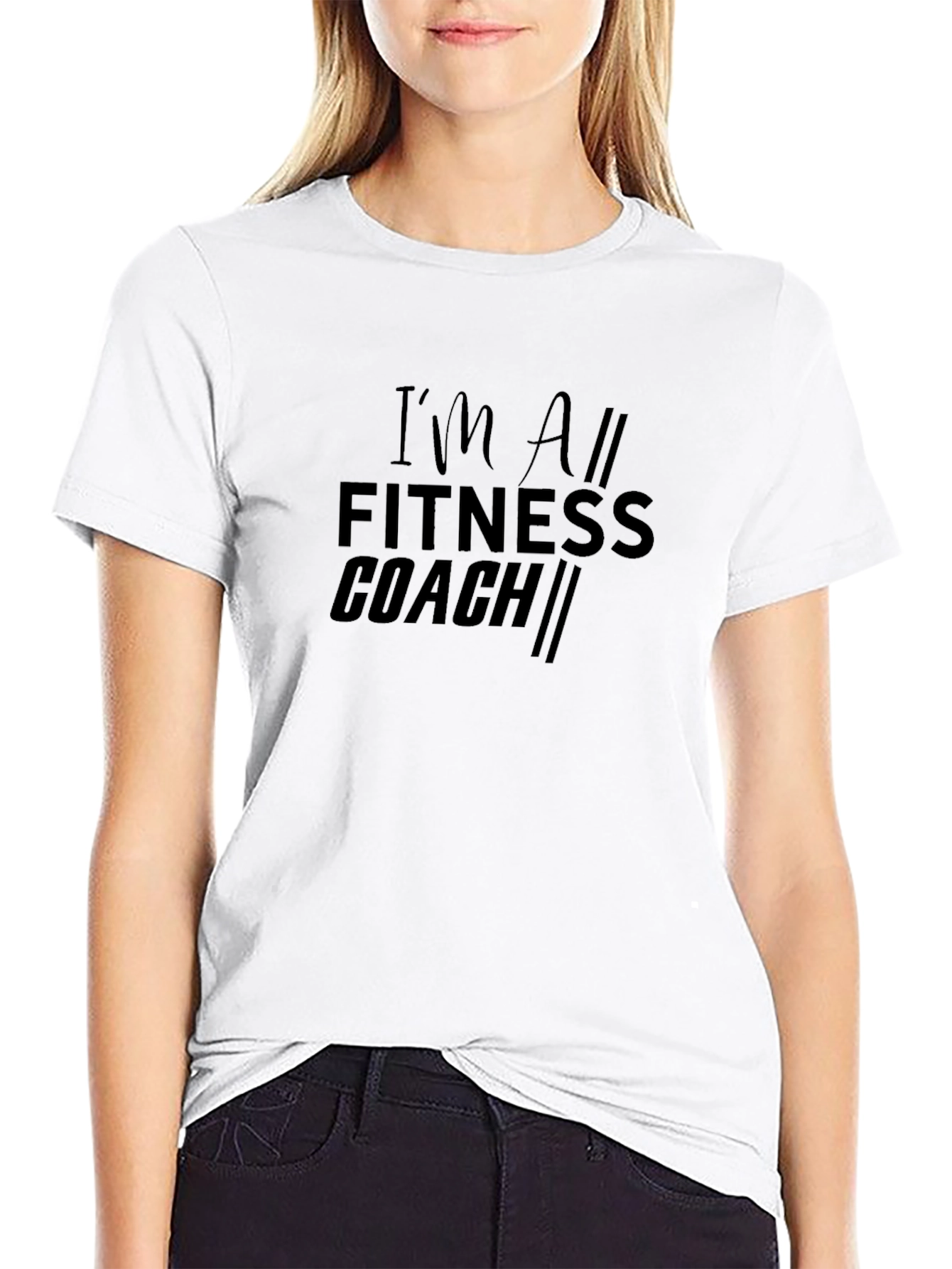 Black I'm All Fitness Coach Graphic T-Shirt view 9