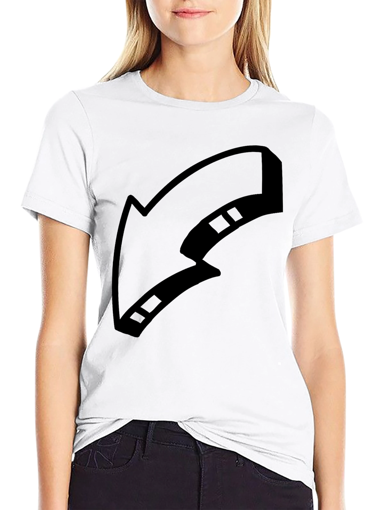 Black Black T-Shirt with Arrow Graphic Print view 9