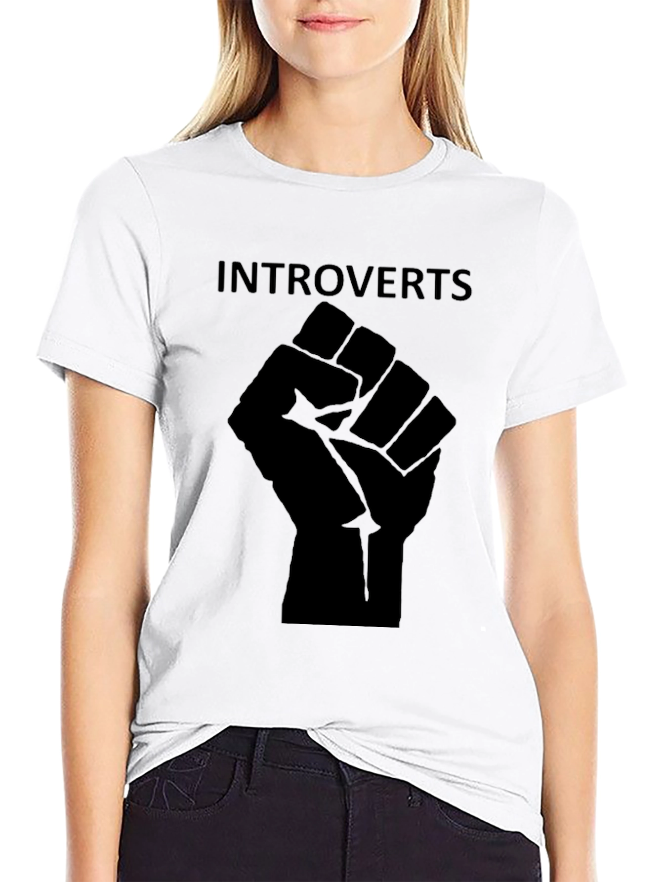 Black Introverts Unite Black Graphic Tee view 9