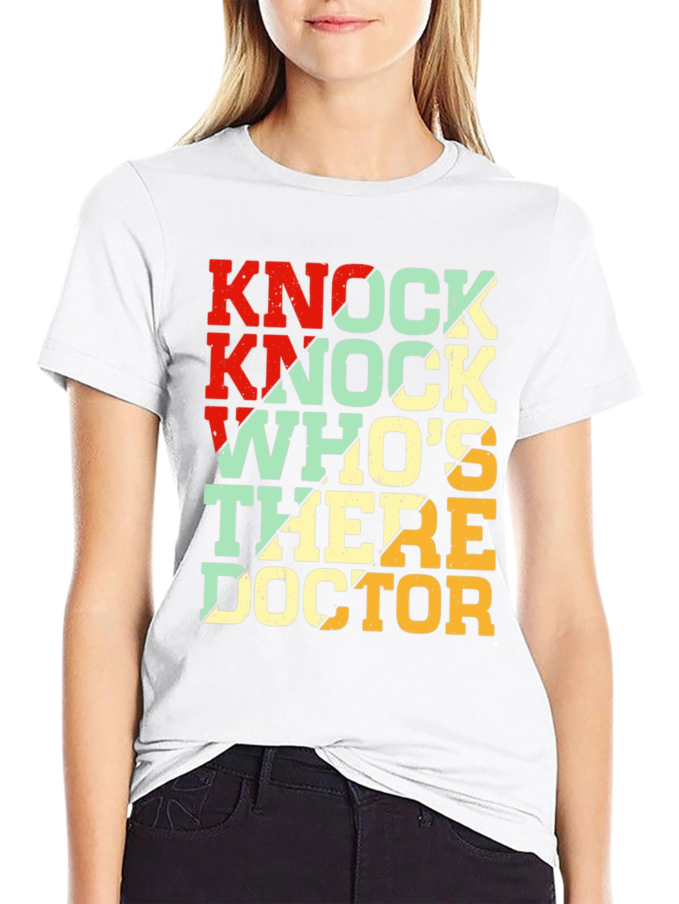 Black Knock Knock Doctor T-Shirt - Funny Humor Tee view 9