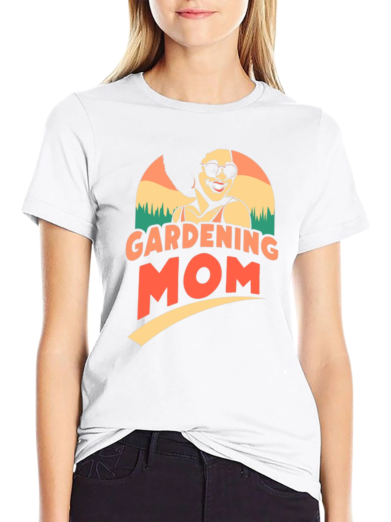 Black Gardening Mom T-Shirt view 9