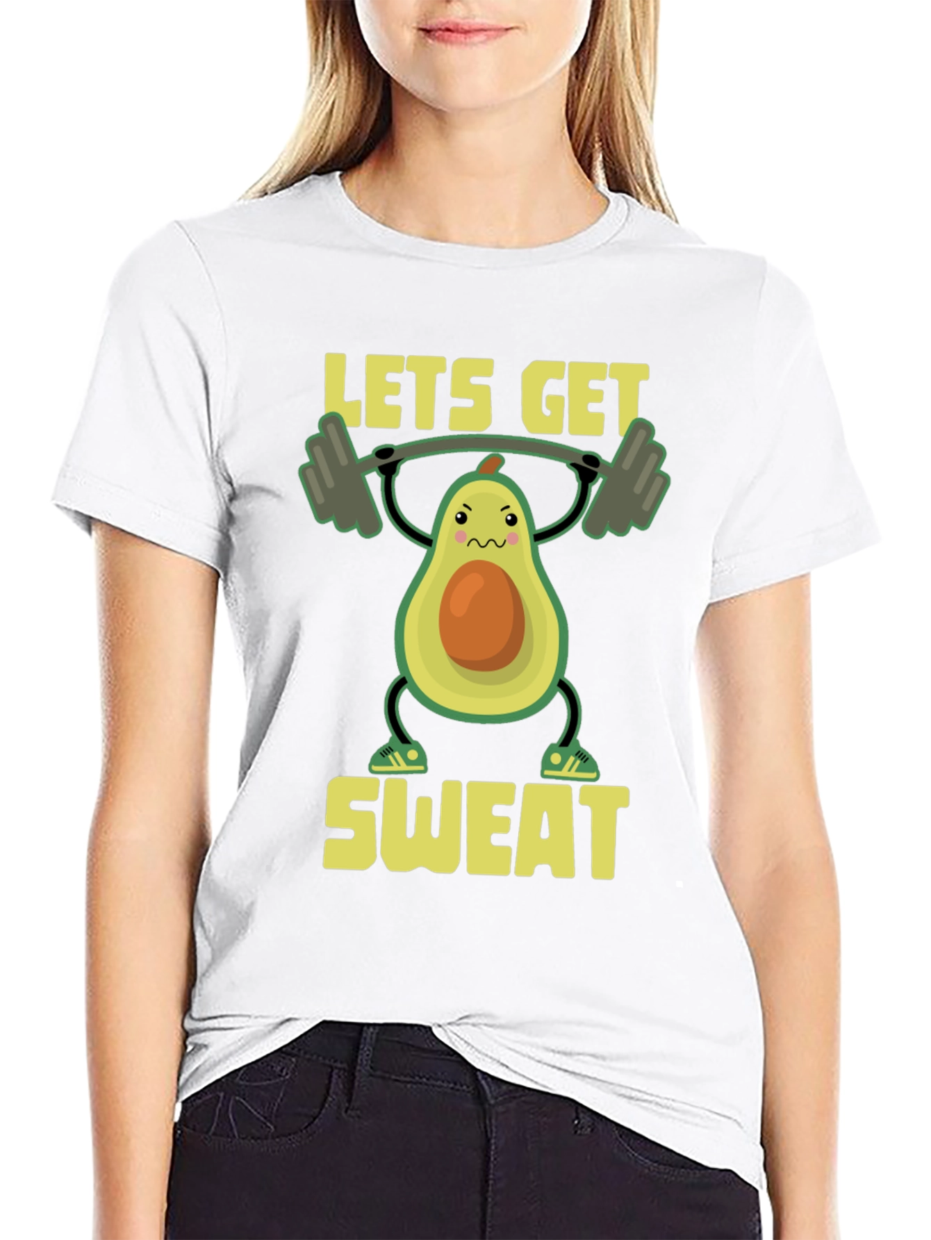 Black Funny Workout Avocado T-Shirt - Let's Get Sweat! view 9