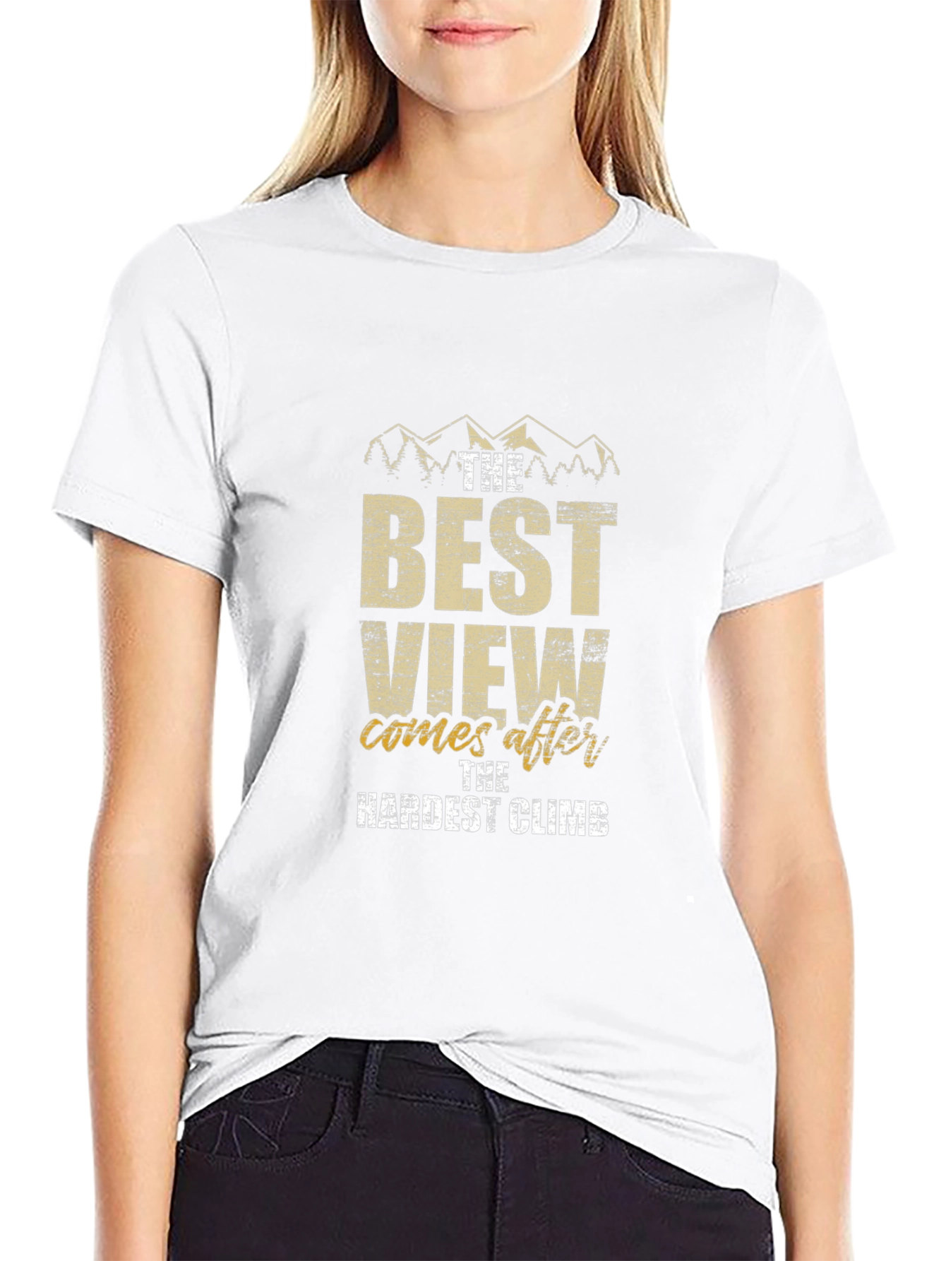 Black Motivational Climb T-Shirt - Best View view 9
