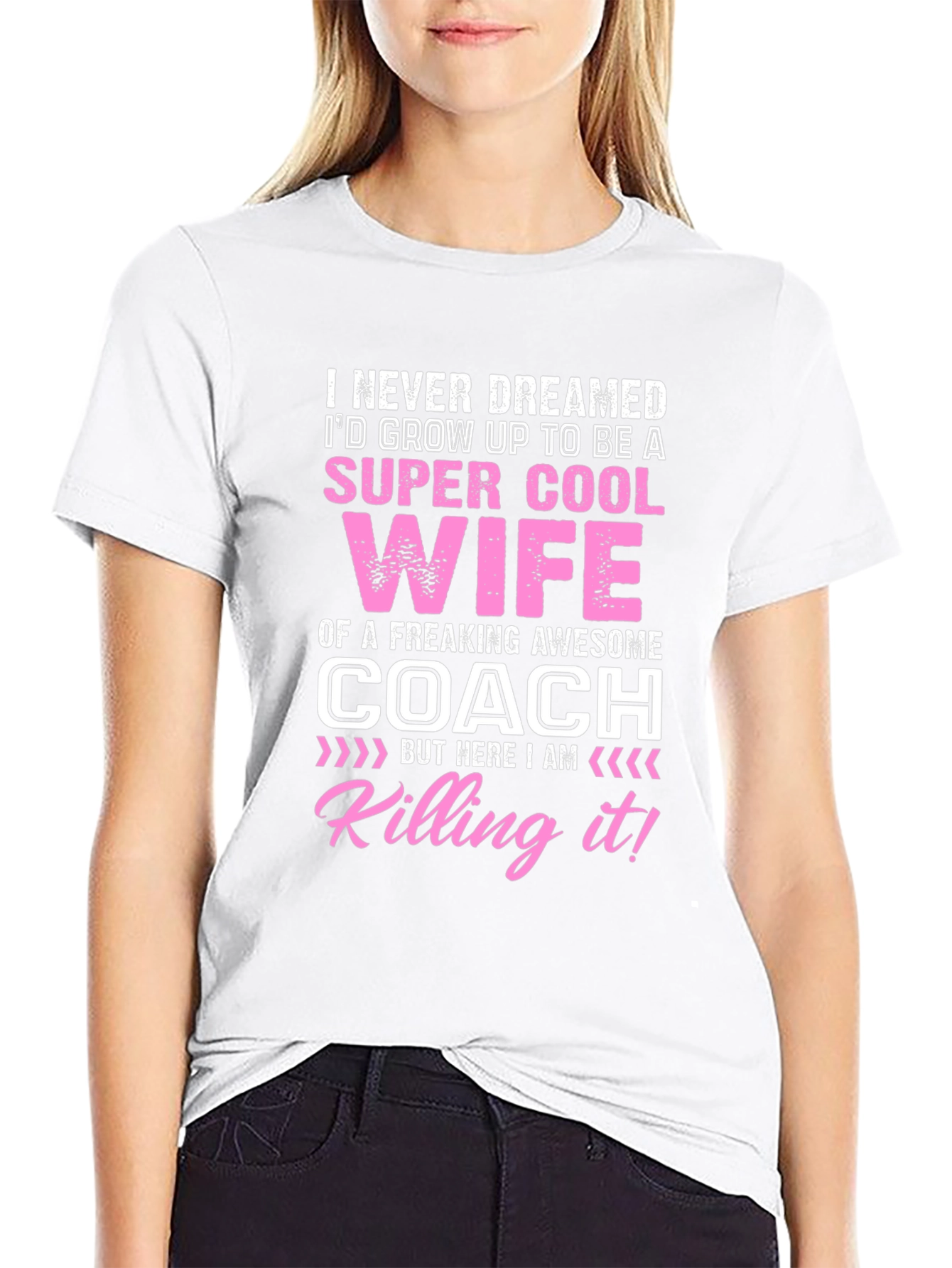 Black Super Cool Coach Wife Graphic T-Shirt view 9