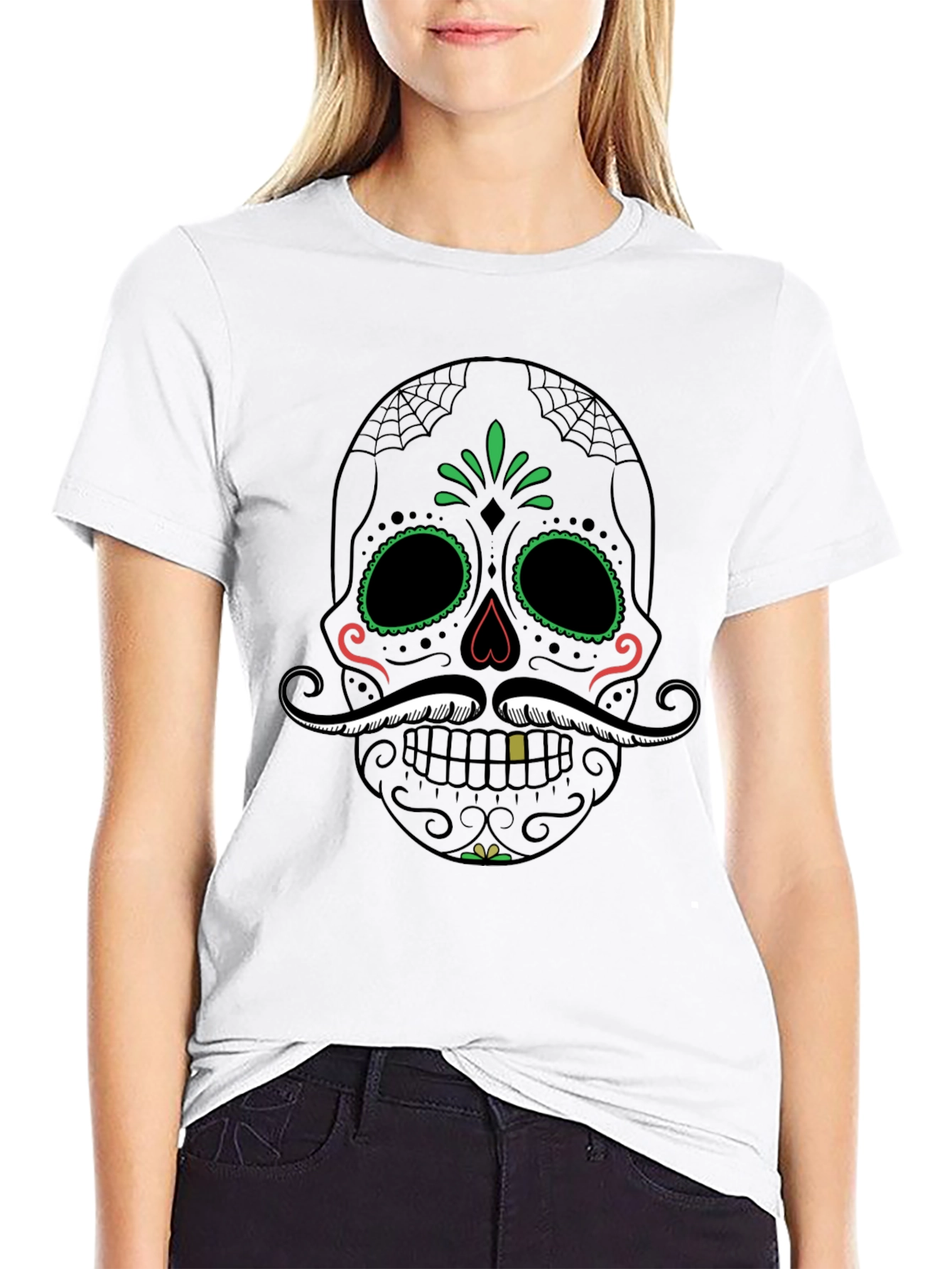Black Day of the Dead Skull T-Shirt view 9
