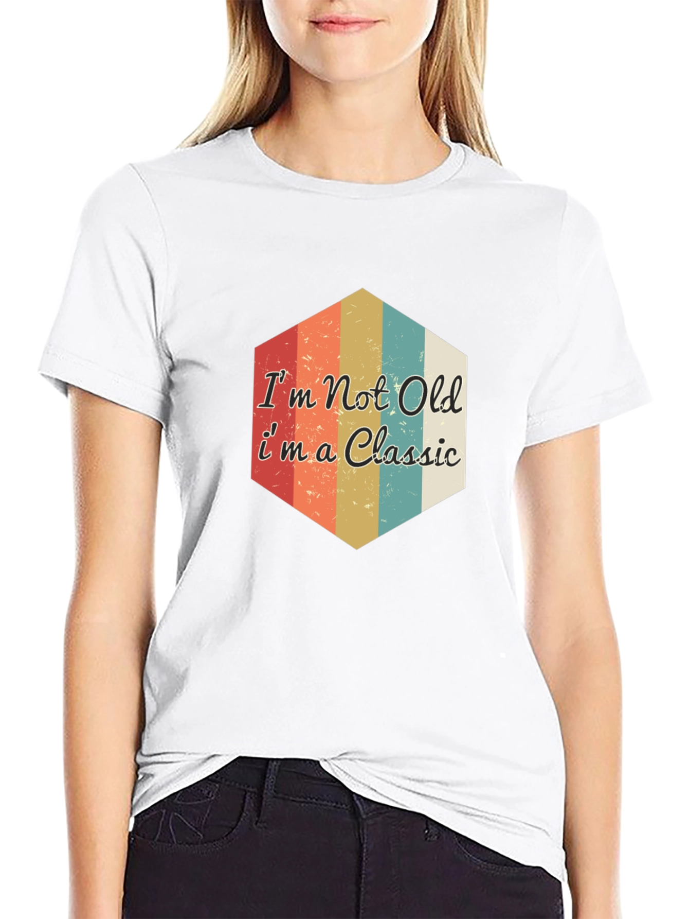 Black Classic Retro Style Graphic Tee - Not Old, Classic view 9