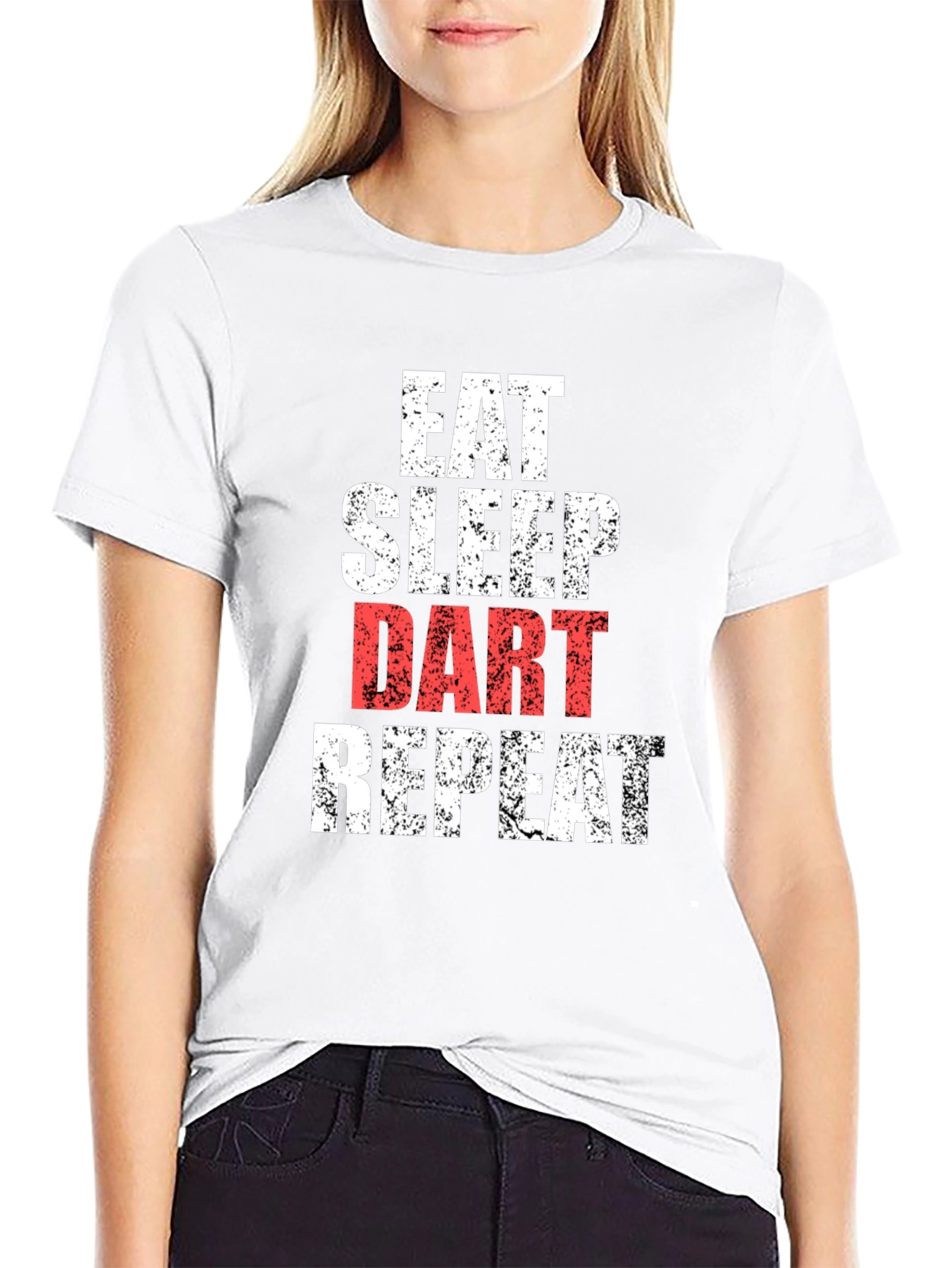 Black Eat Sleep Dart Repeat Funny T-Shirt view 9