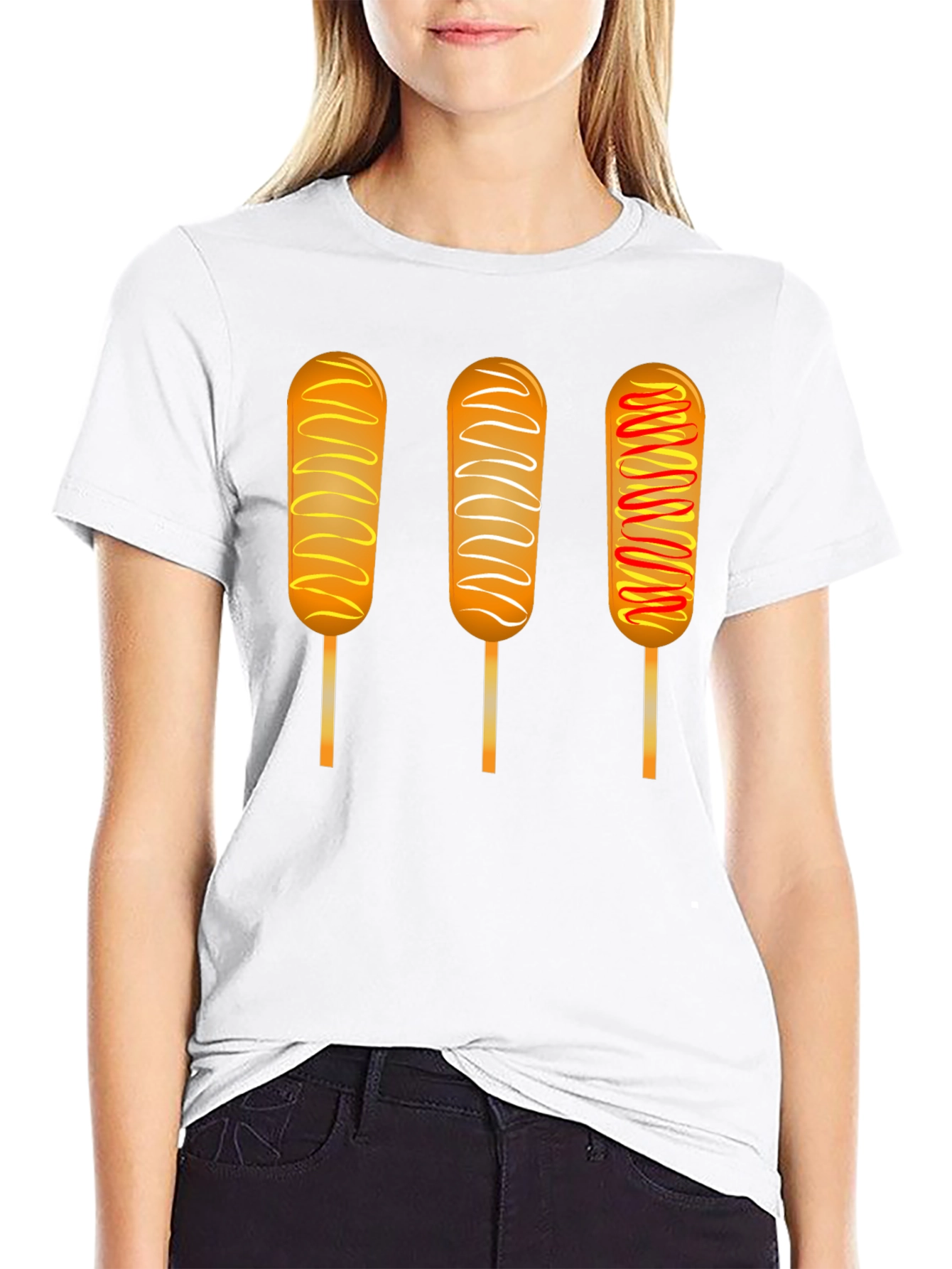 Black Corn Dog T-Shirt: Unique Foodie Graphic Tee view 9