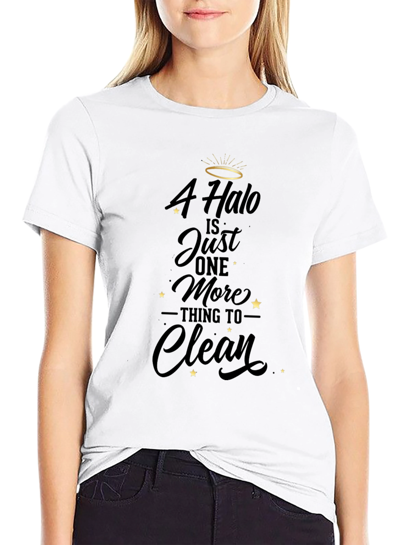 Black Halo Cleaning Funny T-Shirt view 9