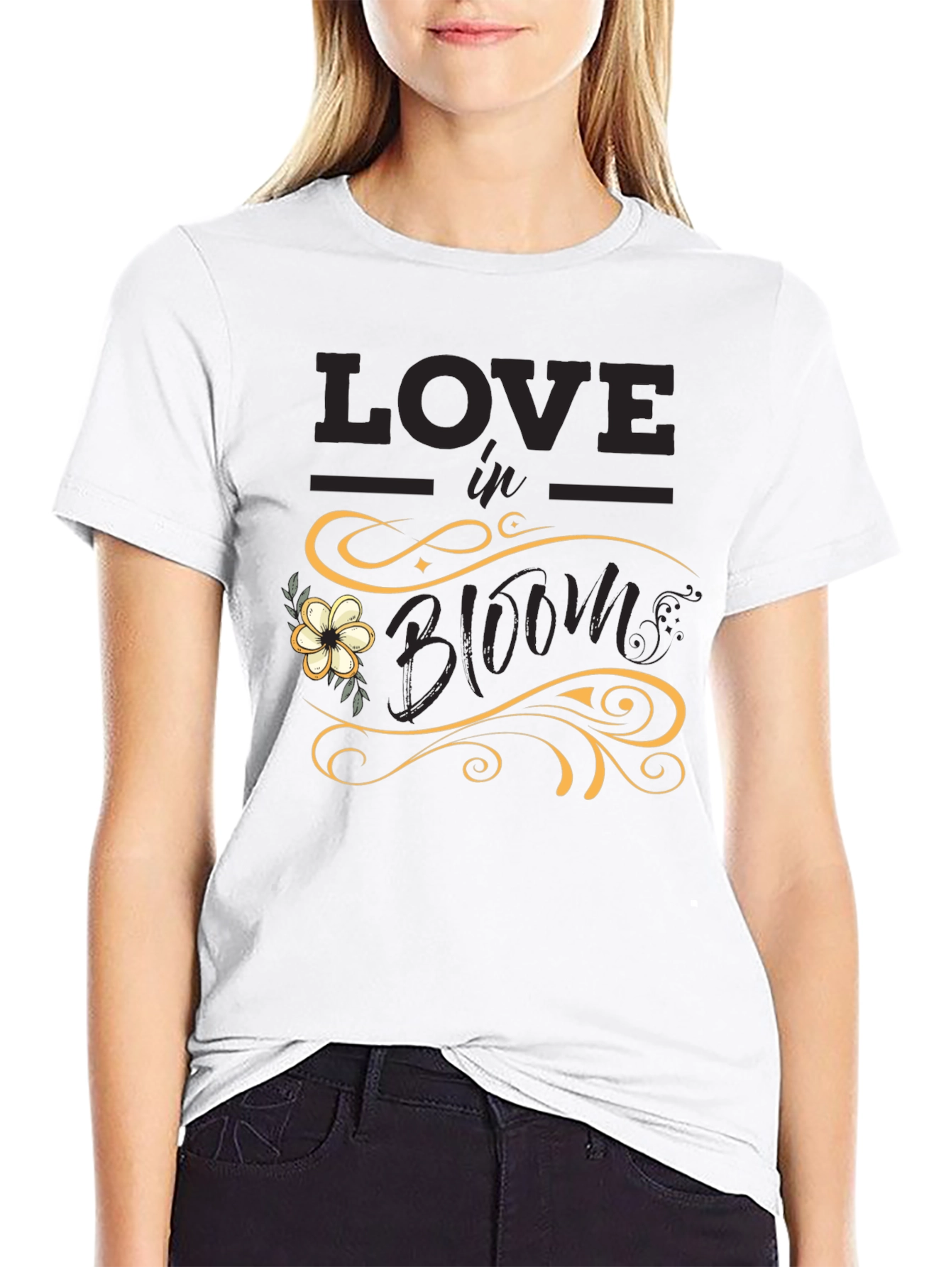 Black Love In Bloom Graphic Tee - Black view 9